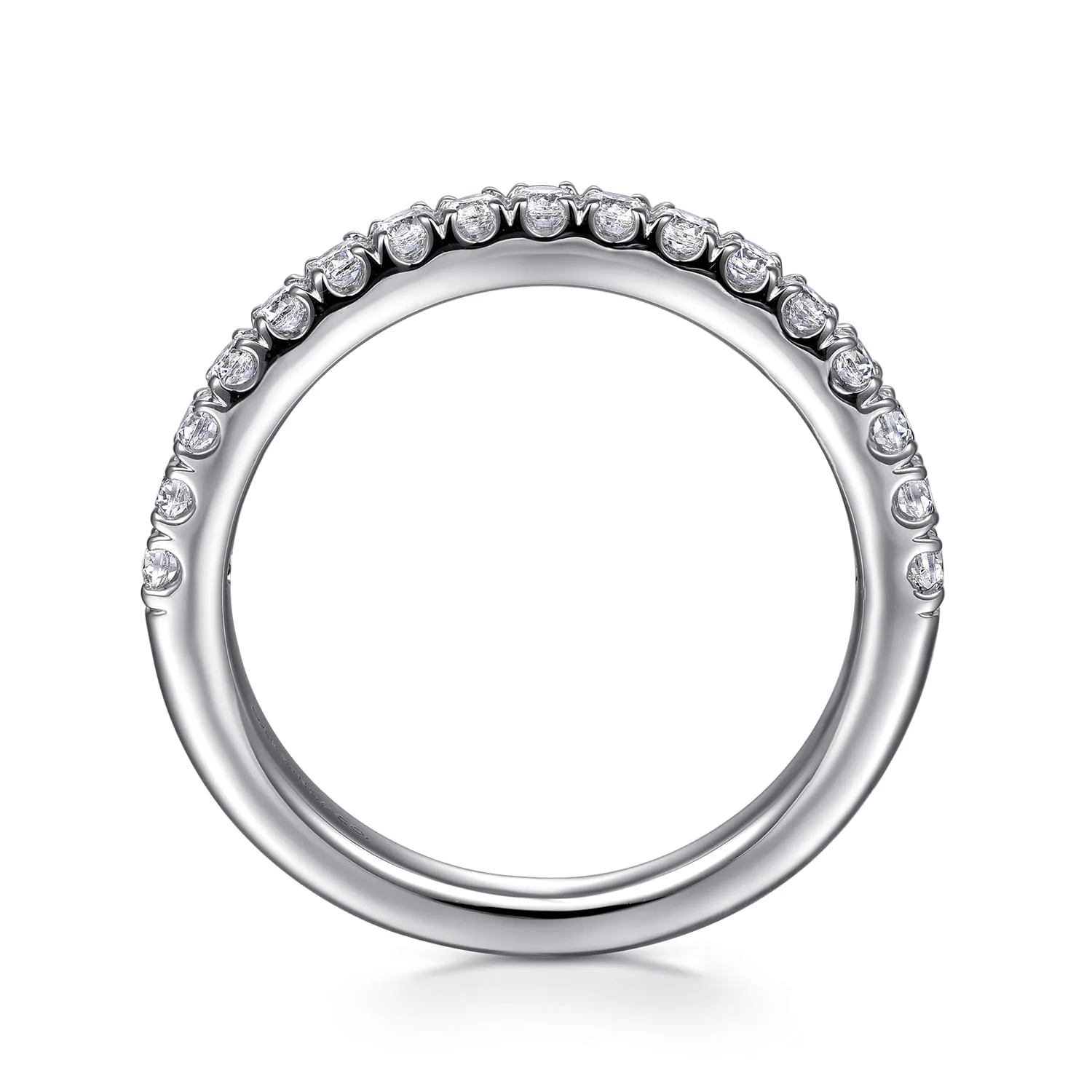 Diamond Wedding Band in 14K White Gold, photograph 2