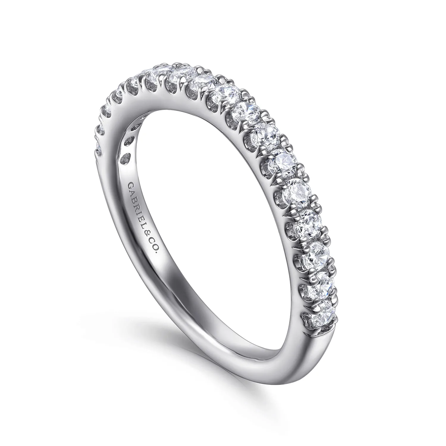 Diamond Wedding Band in 14K White Gold, photograph 3