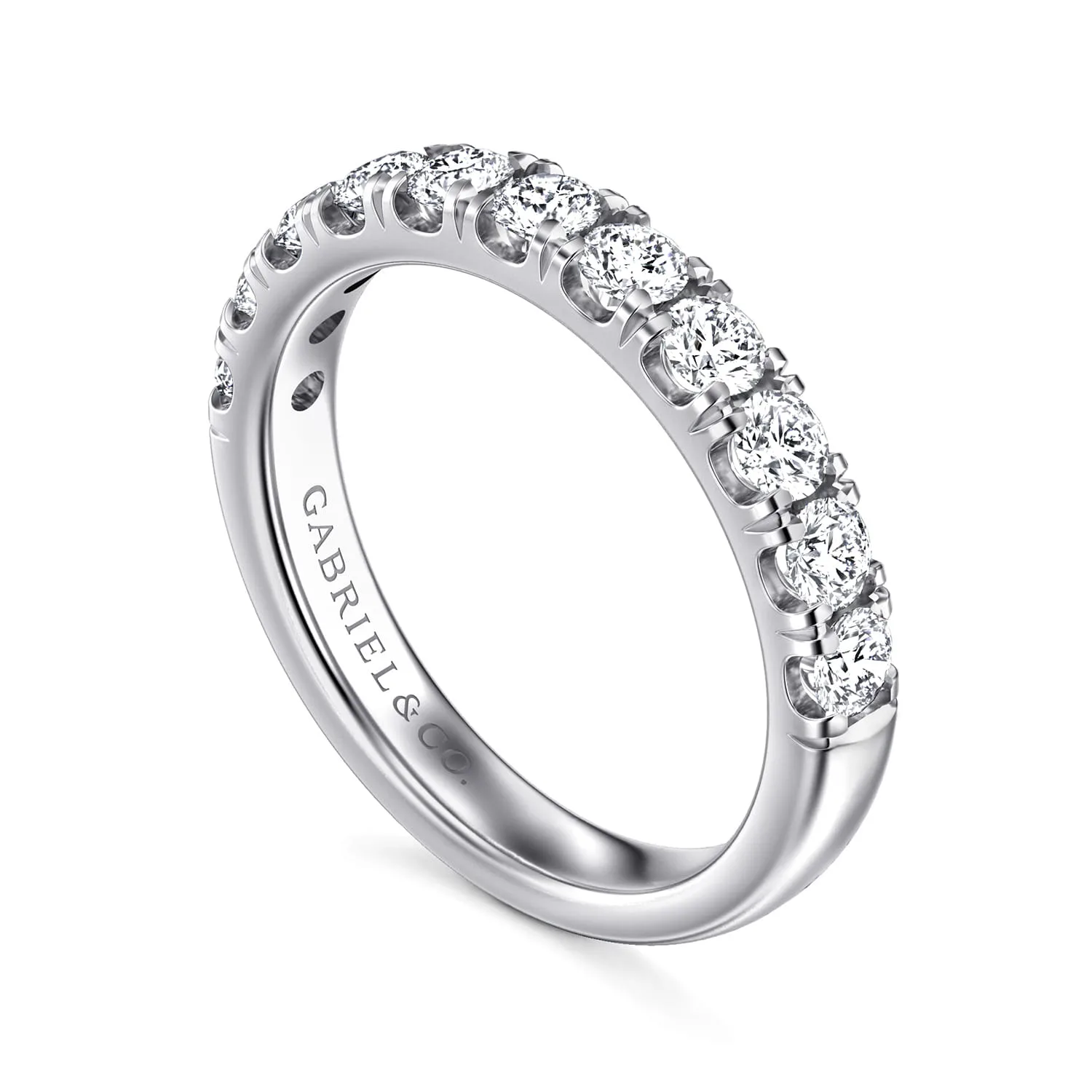Diamond Matching Wedding Band in 14K White Gold, photograph 3