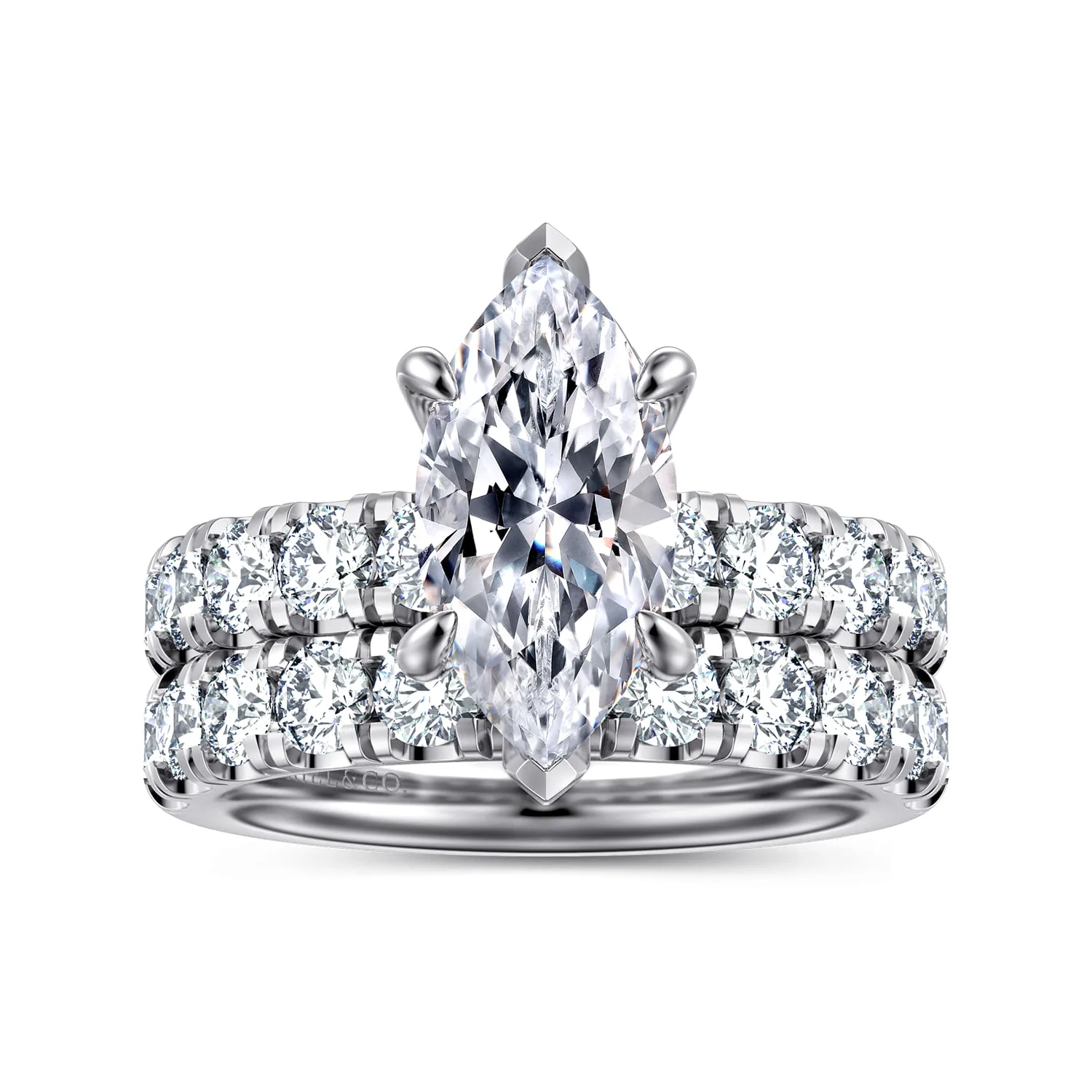 Diamond Matching Wedding Band in 14K White Gold, photograph 4