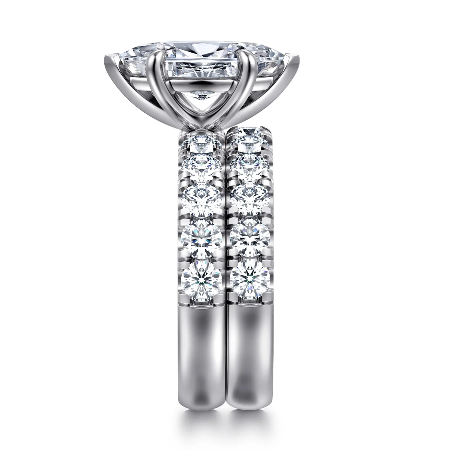 Diamond Matching Wedding Band in 14K White Gold, photograph 5