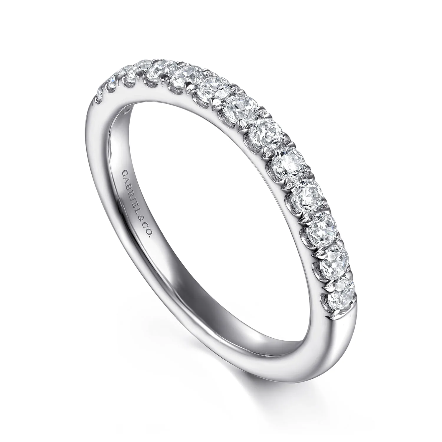 Diamond Wedding Band in 14K White Gold, photograph 3