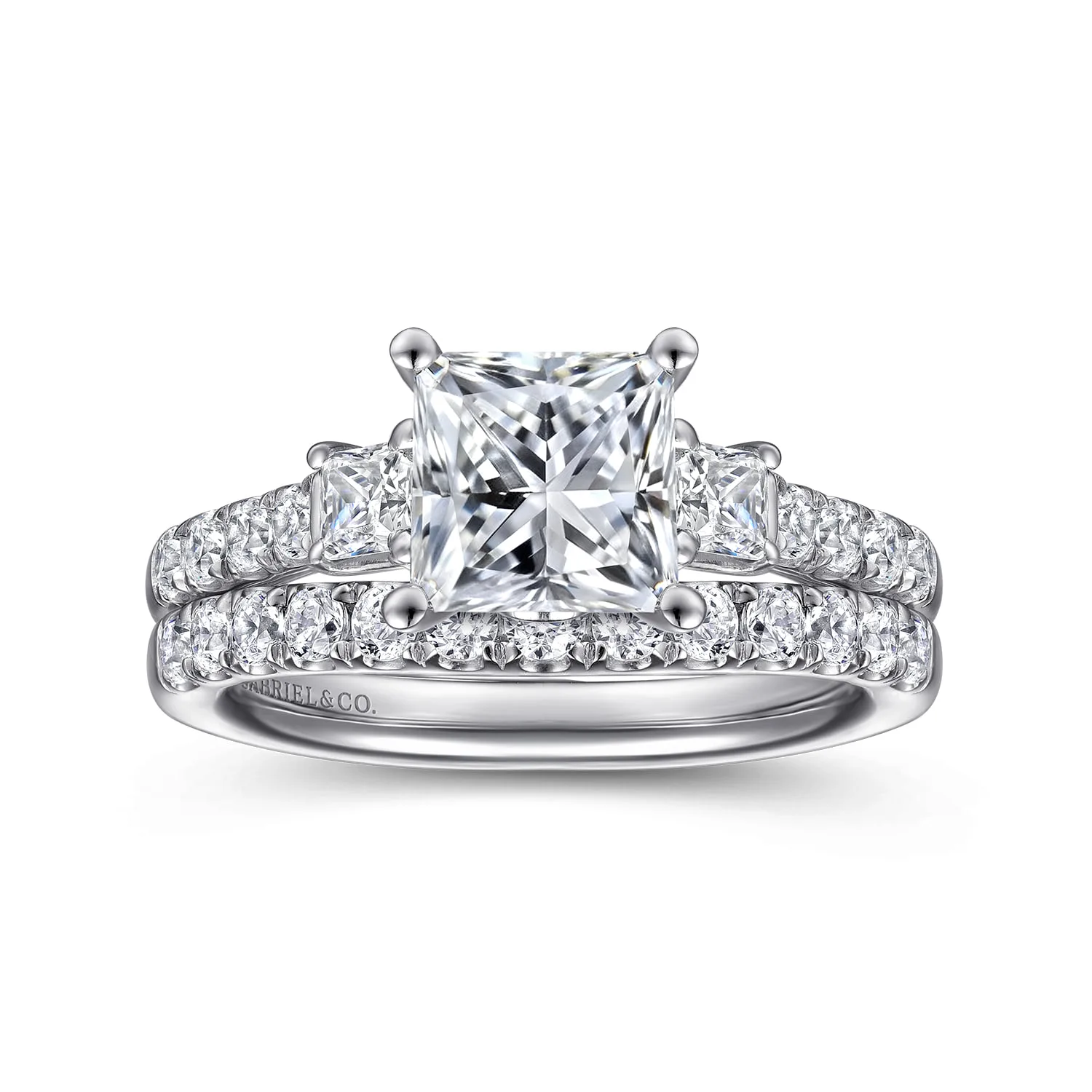 Diamond Wedding Band in 14K White Gold, photograph 4