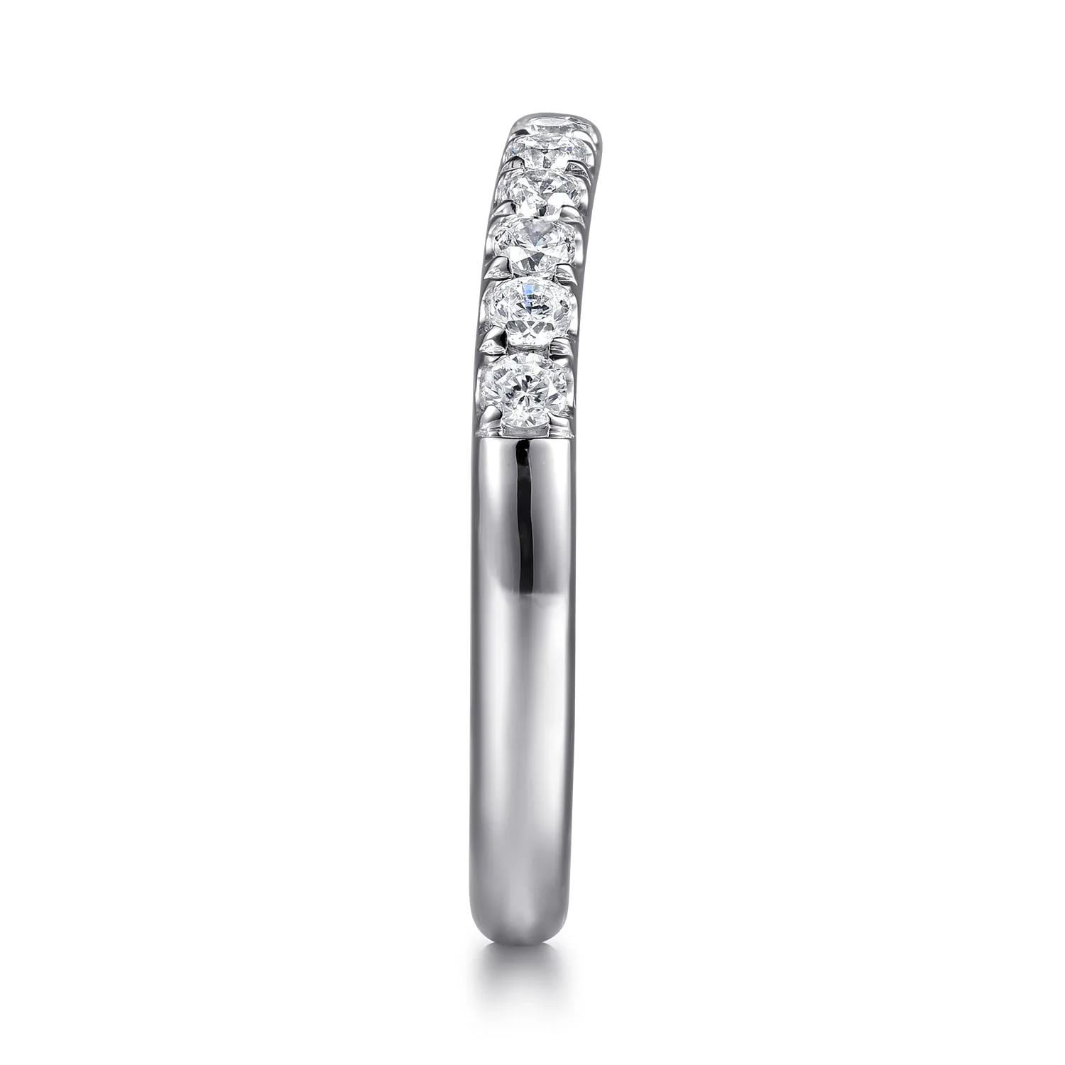 Diamond Wedding Band in 14K White Gold, photograph 5