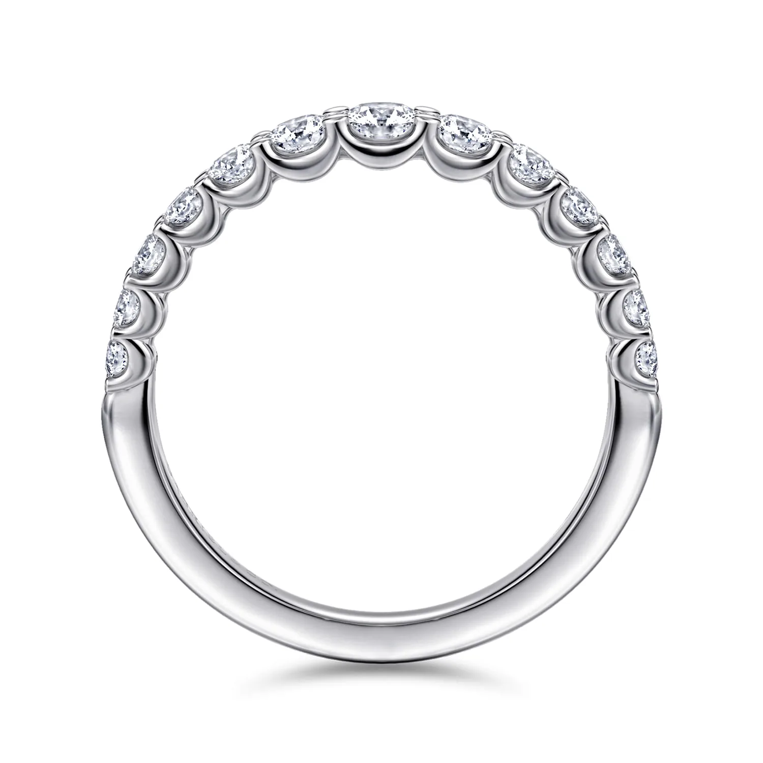 Diamond Wedding Band in 14K White Gold, photograph 2
