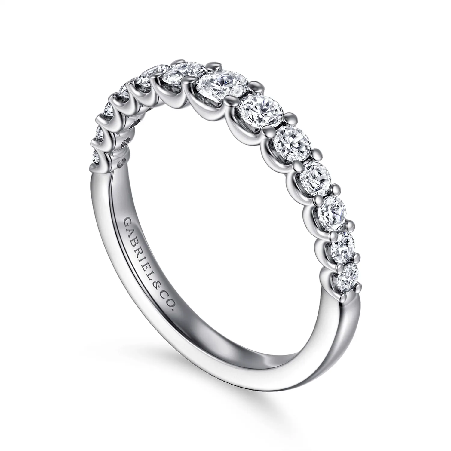Diamond Wedding Band in 14K White Gold, photograph 3