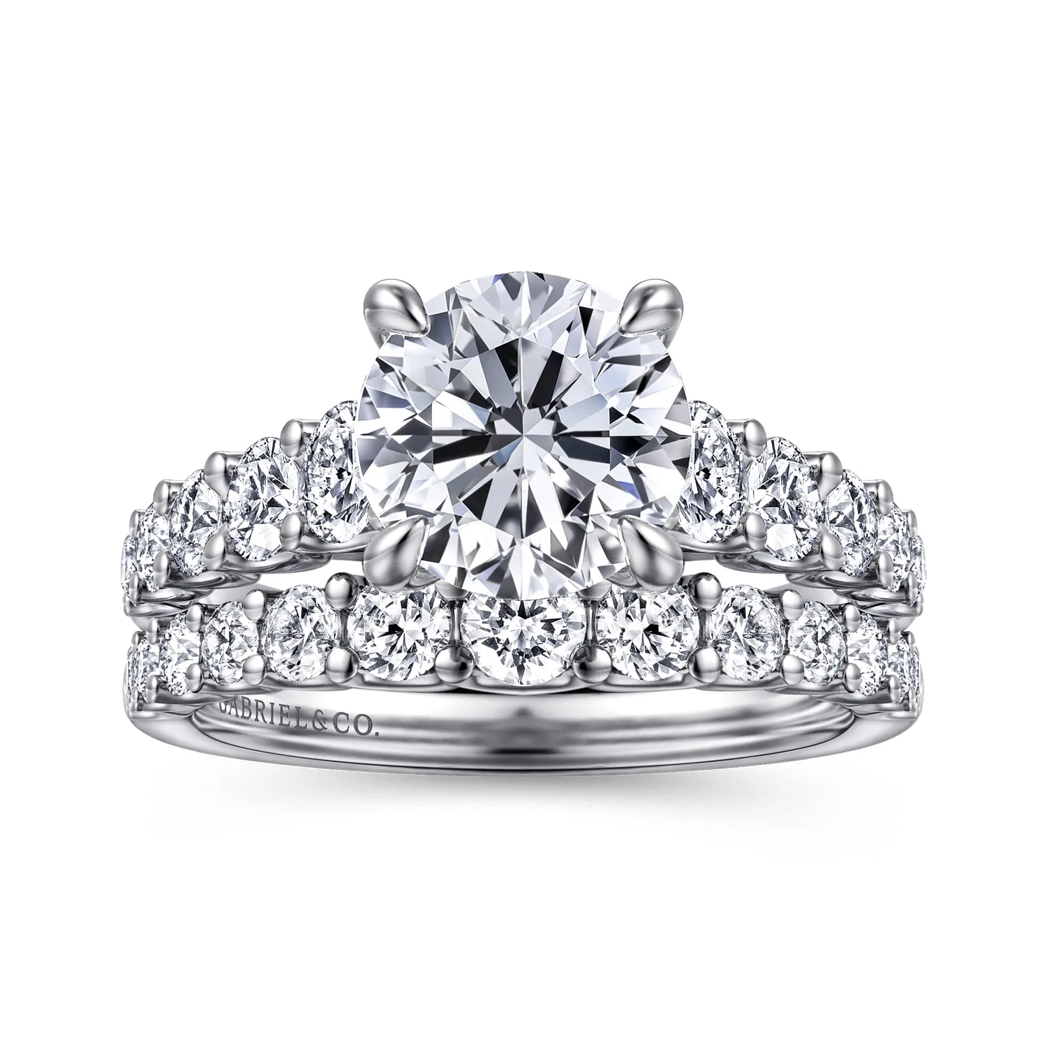 Diamond Wedding Band in 14K White Gold, photograph 4