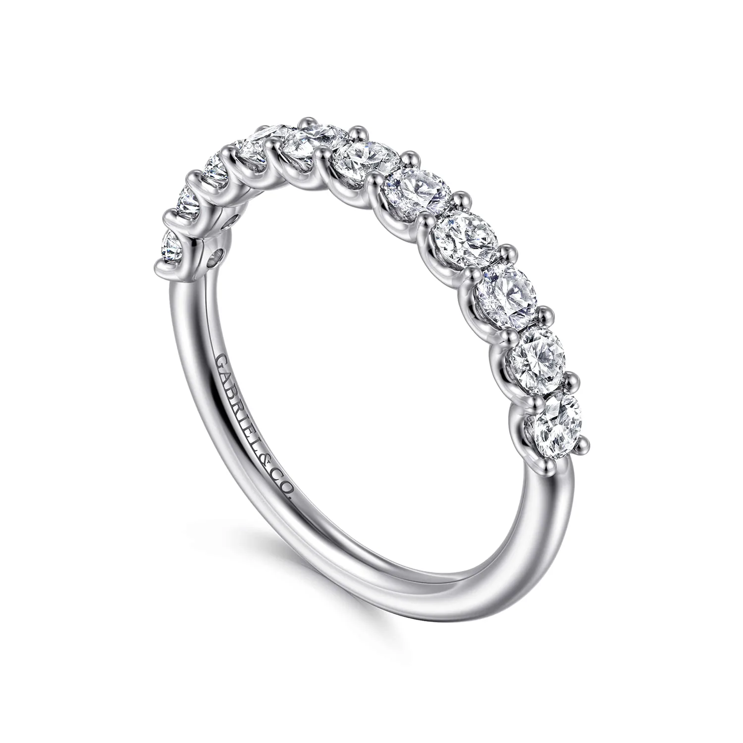 Diamond Wedding Band in 14K White Gold, photograph 3