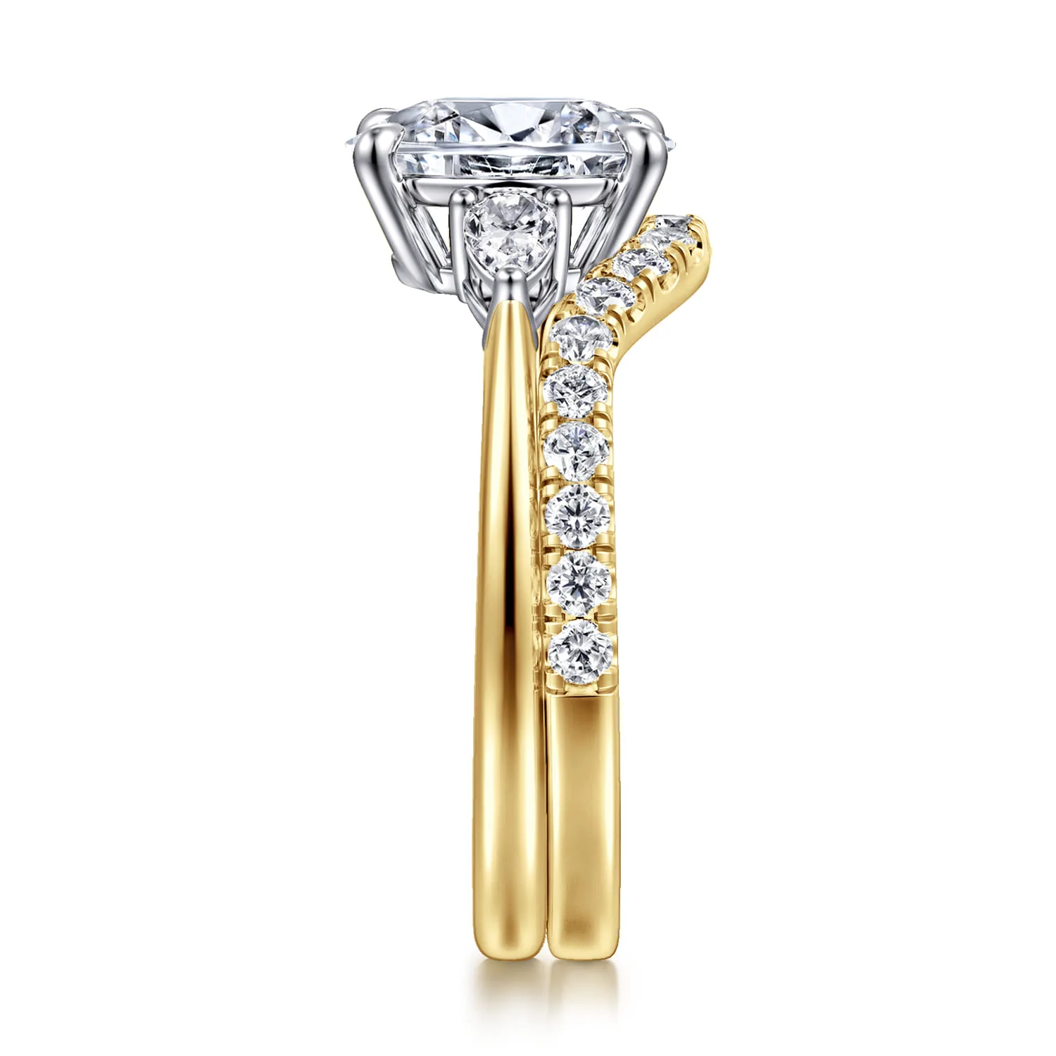 Diamond Matching Wedding Band in 14K Yellow Gold, photograph 5