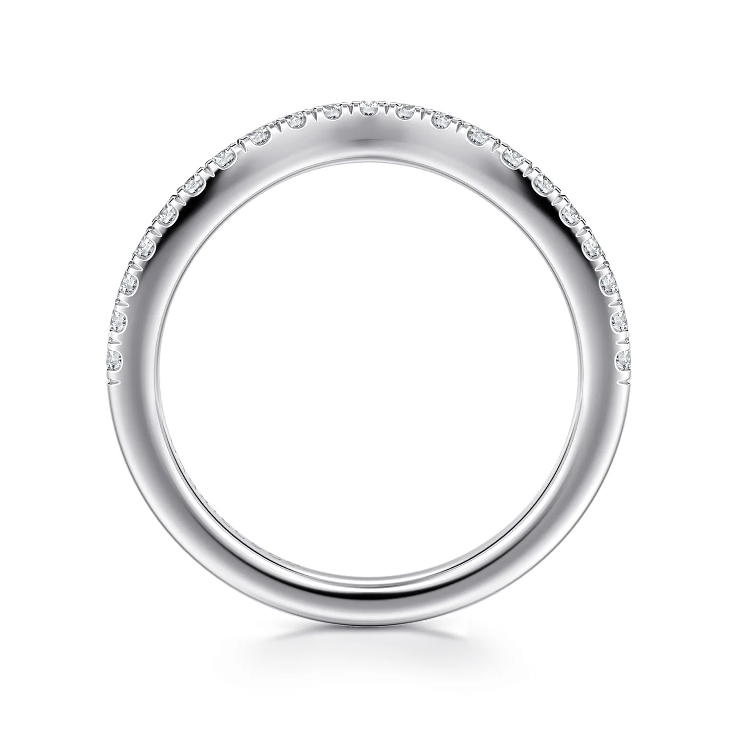 Diamond Matching Wedding Band in 14K White Gold, photograph 2