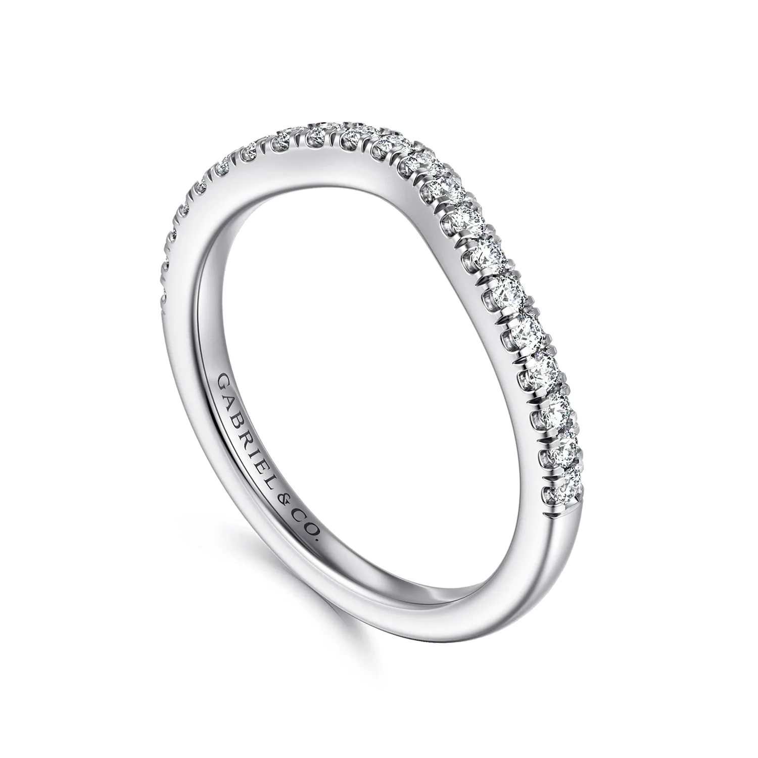 Diamond Matching Wedding Band in 14K White Gold, photograph 3