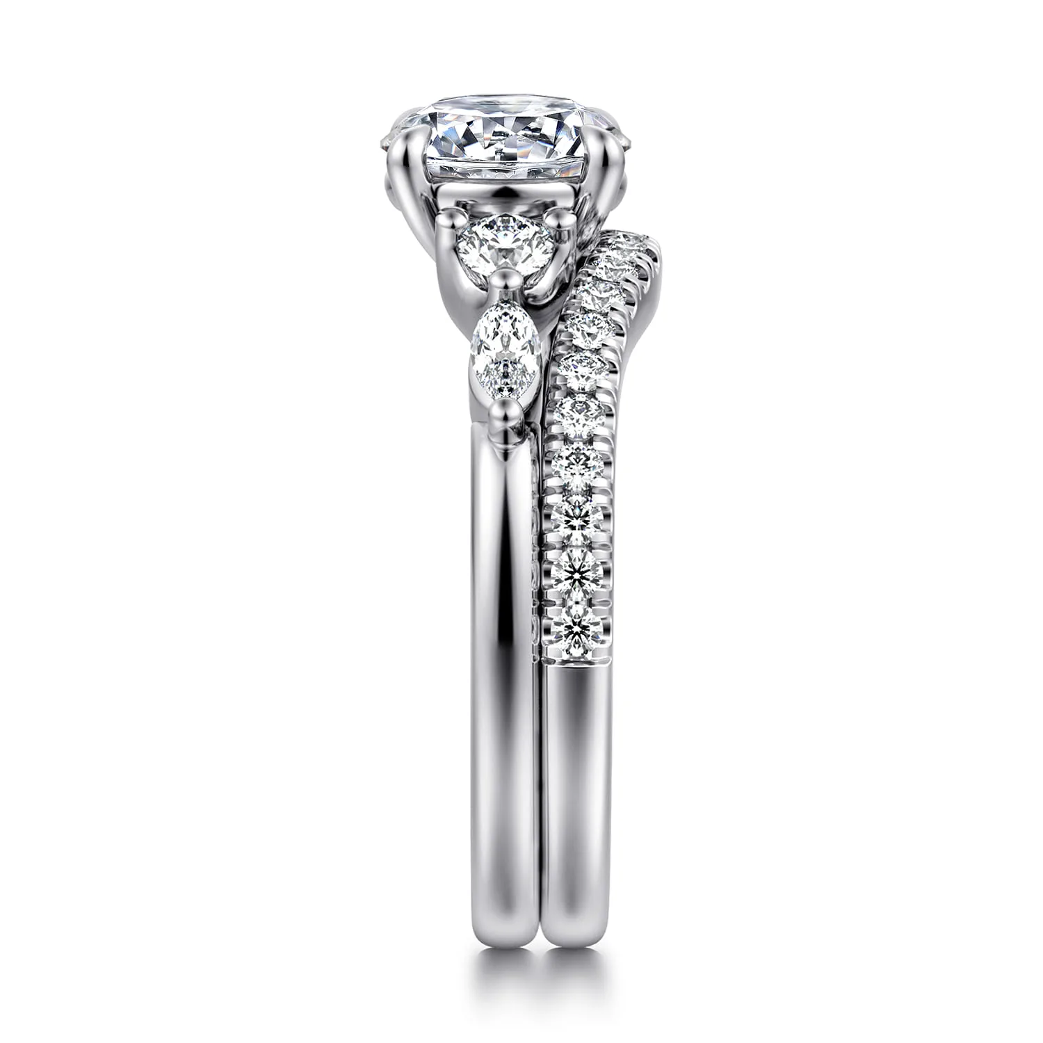 Diamond Matching Wedding Band in 14K White Gold, photograph 5