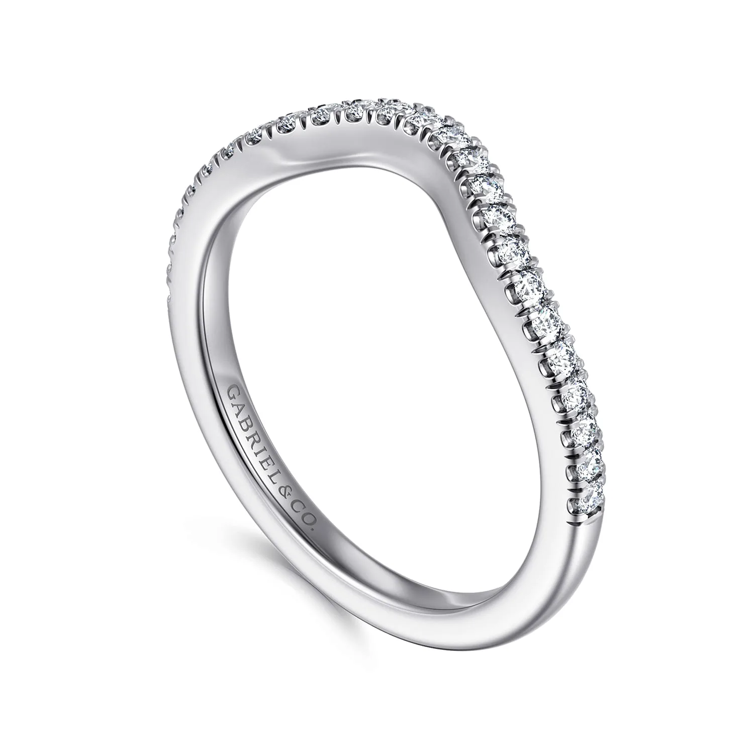 Diamond Matching Wedding Band in 14K White Gold, photograph 3