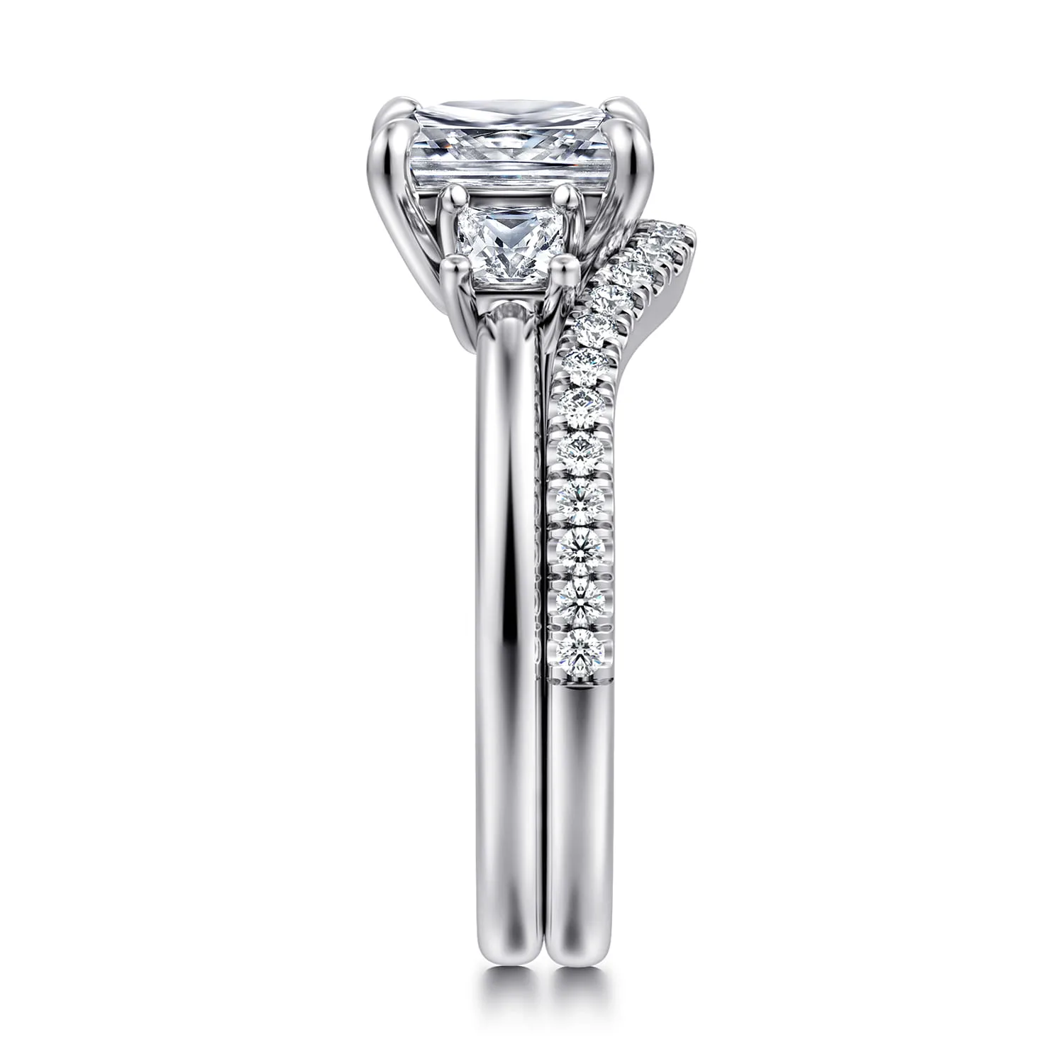 Diamond Matching Wedding Band in 14K White Gold, photograph 5