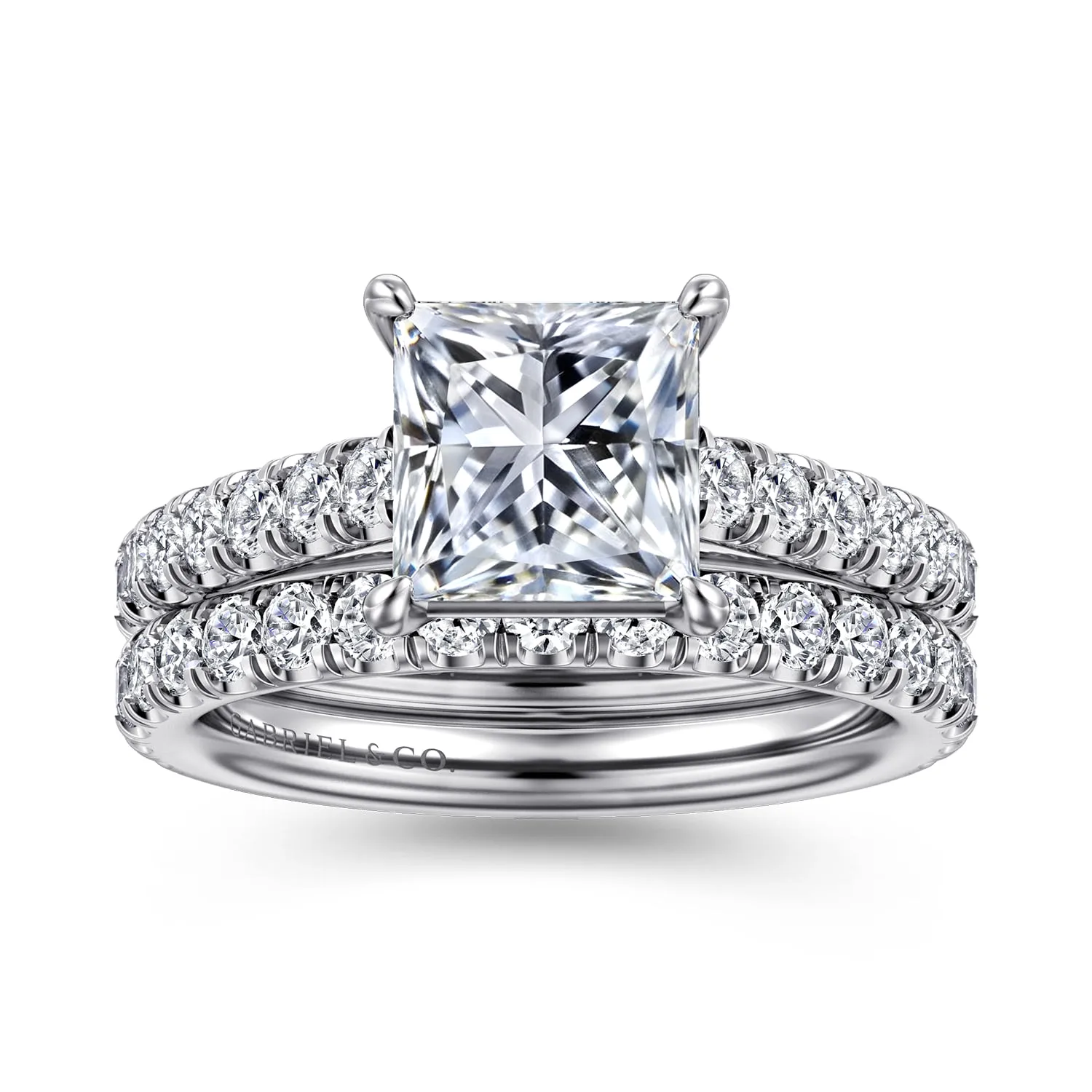 Diamond Matching Wedding Band in 14K White Gold, photograph 4