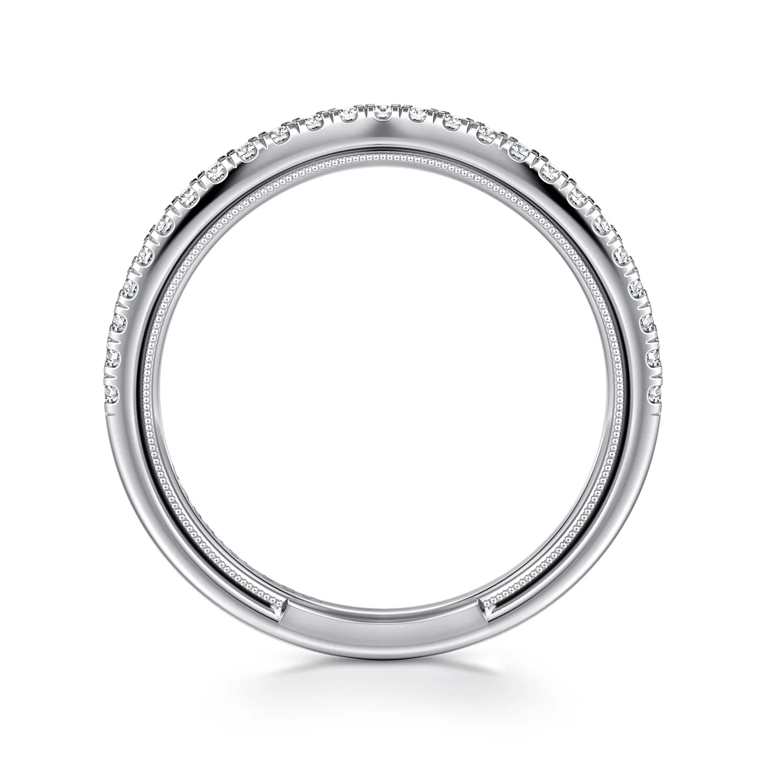 Diamond Wedding Band in 14K White Gold, photograph 2