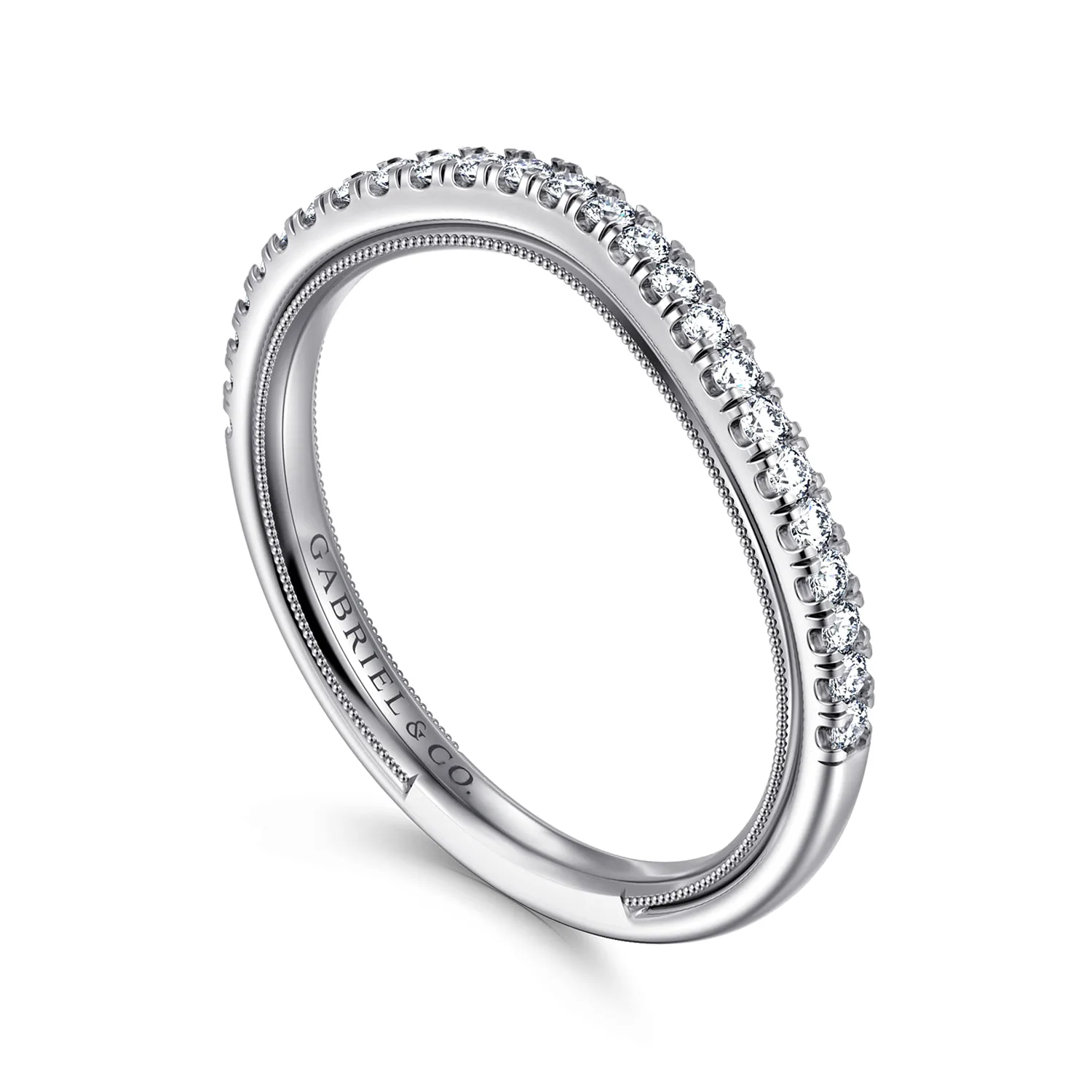 Diamond Wedding Band in 14K White Gold, photograph 3