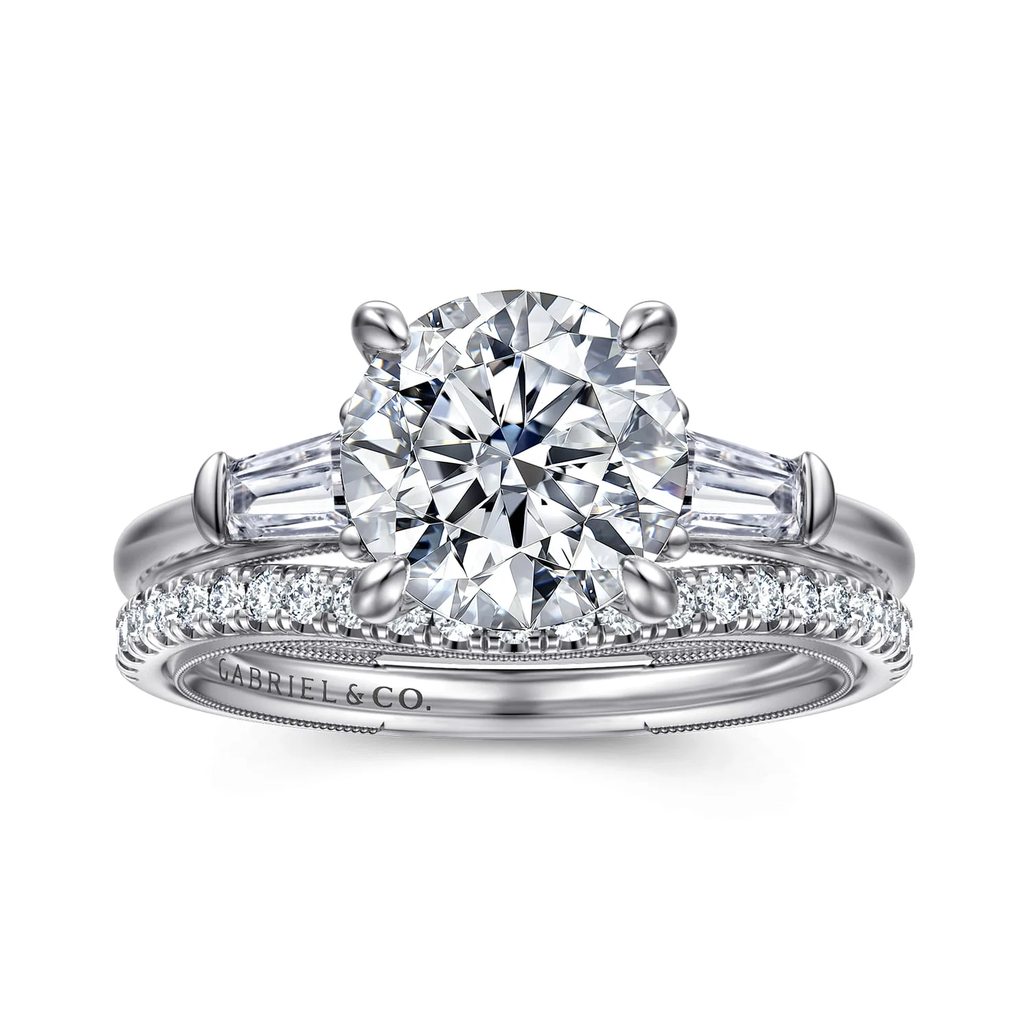 Diamond Wedding Band in 14K White Gold, photograph 4