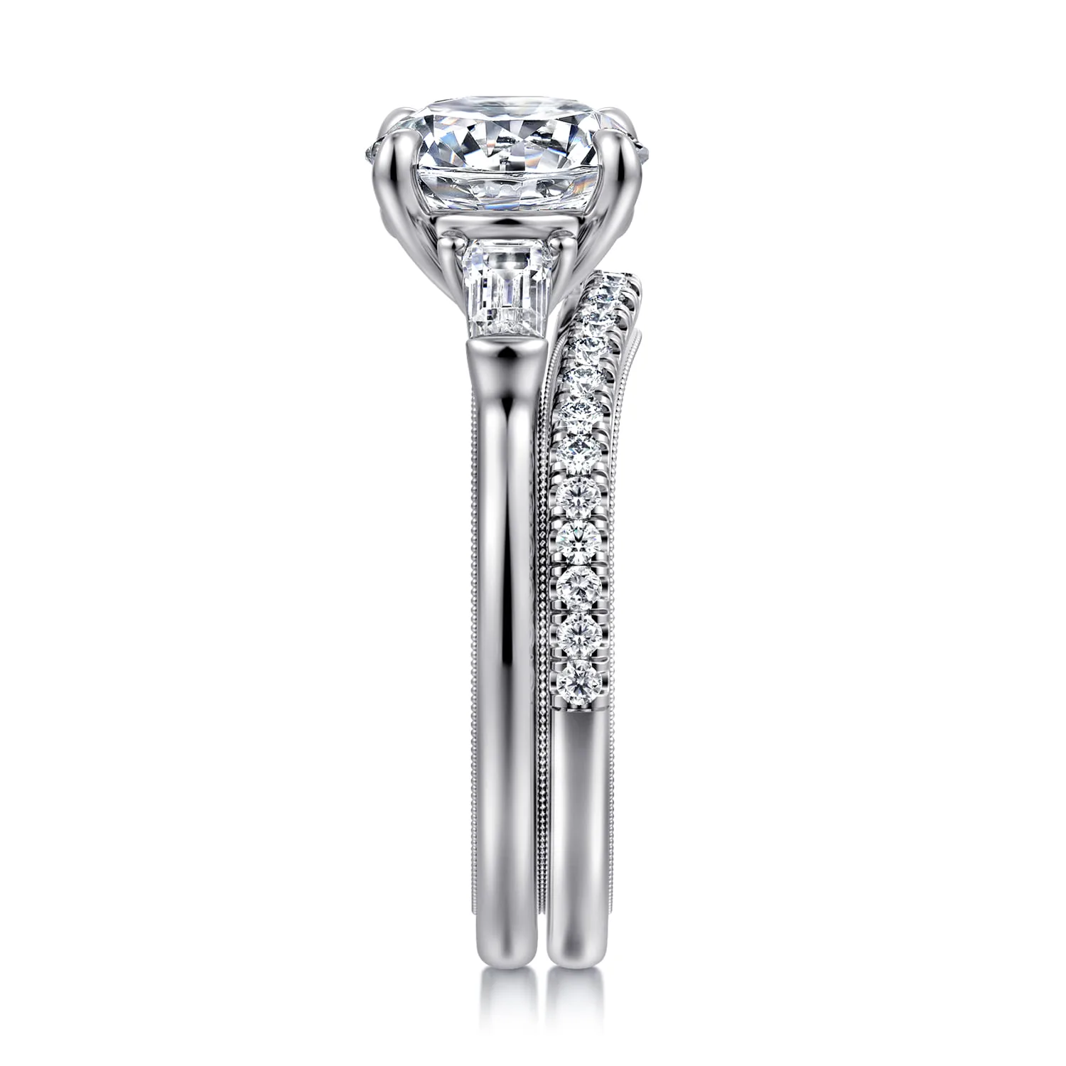 Diamond Wedding Band in 14K White Gold, photograph 5