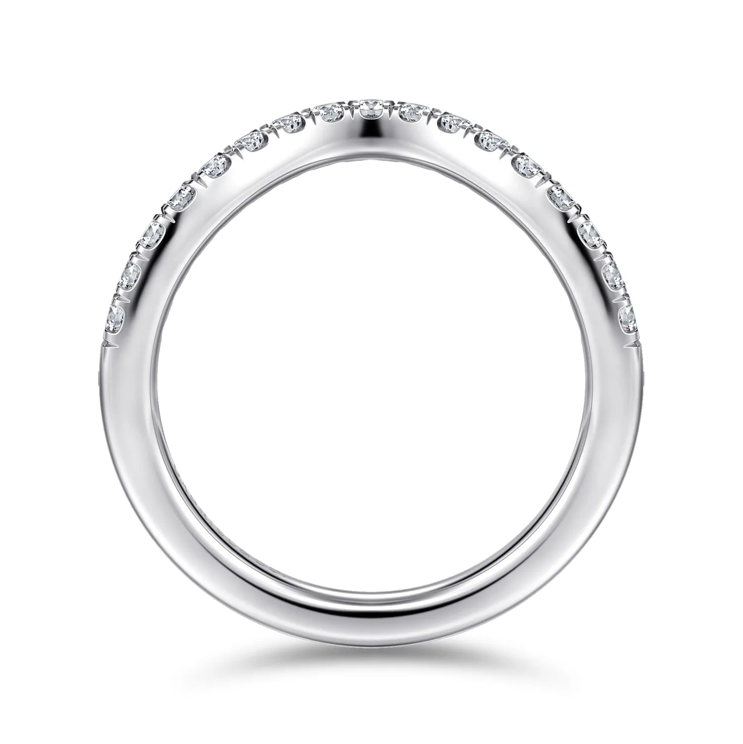 Diamond Wedding Band in 14K White Gold, photograph 2