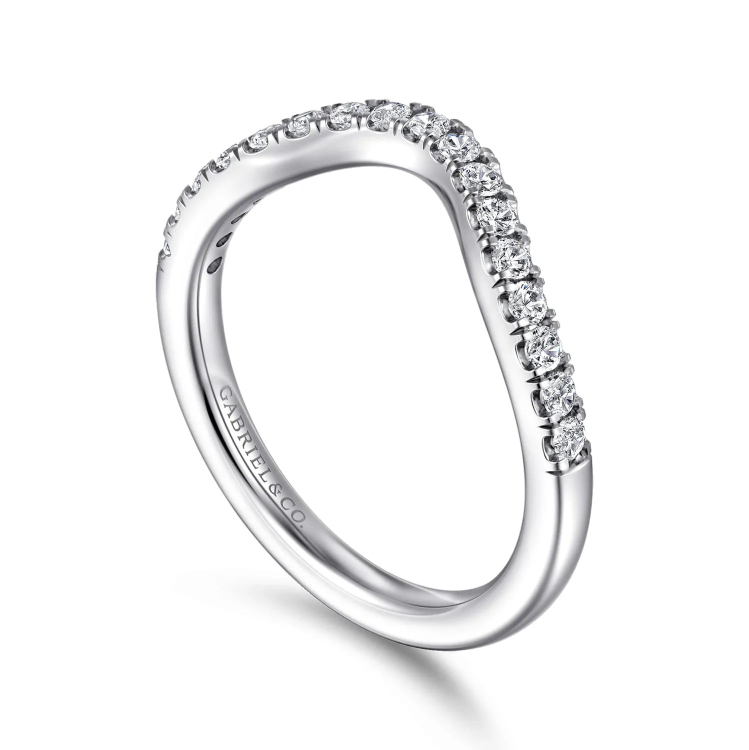 Diamond Wedding Band in 14K White Gold, photograph 3