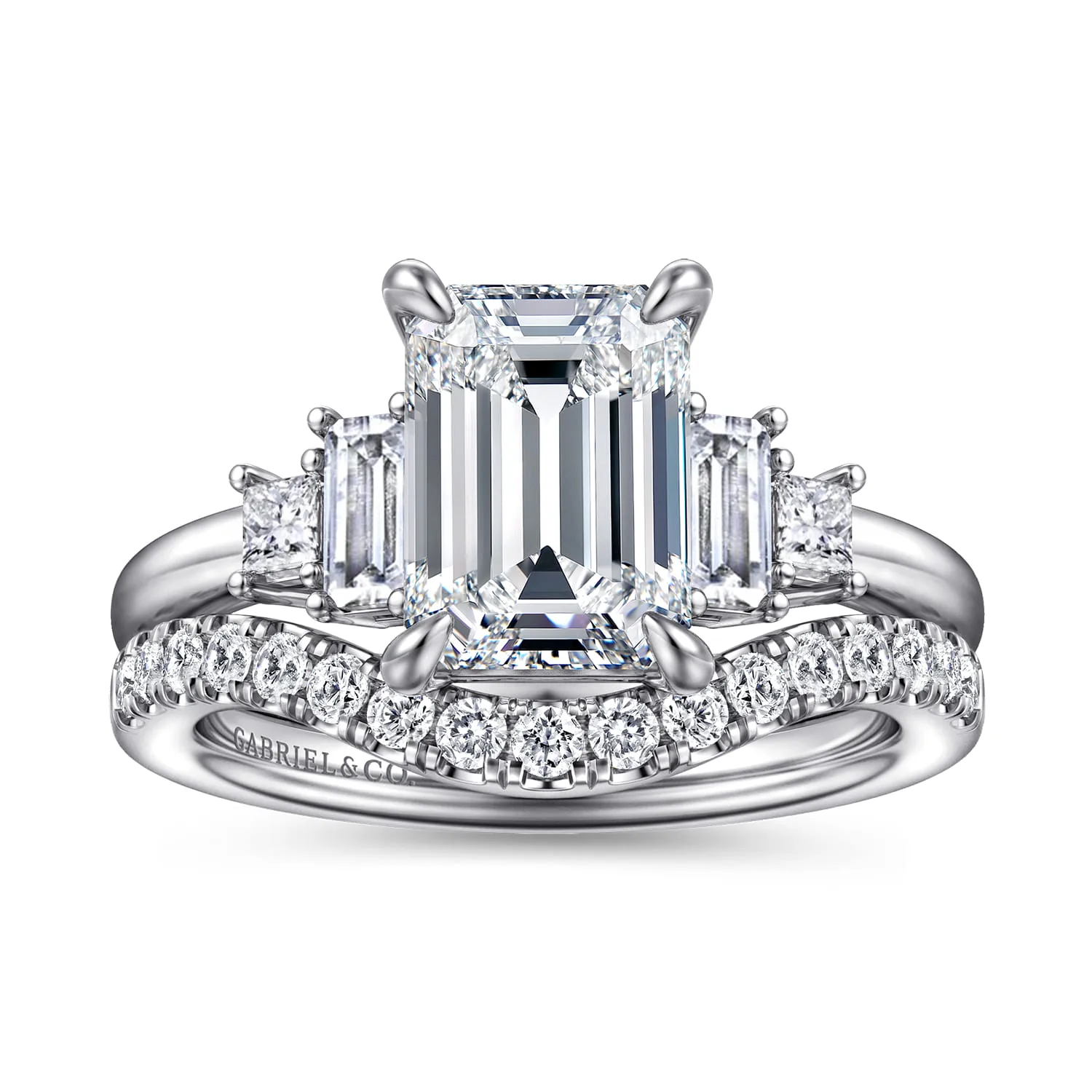Diamond Wedding Band in 14K White Gold, photograph 4