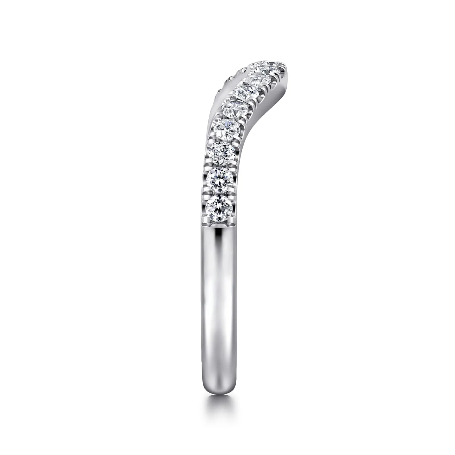 Diamond Wedding Band in 14K White Gold, photograph 5
