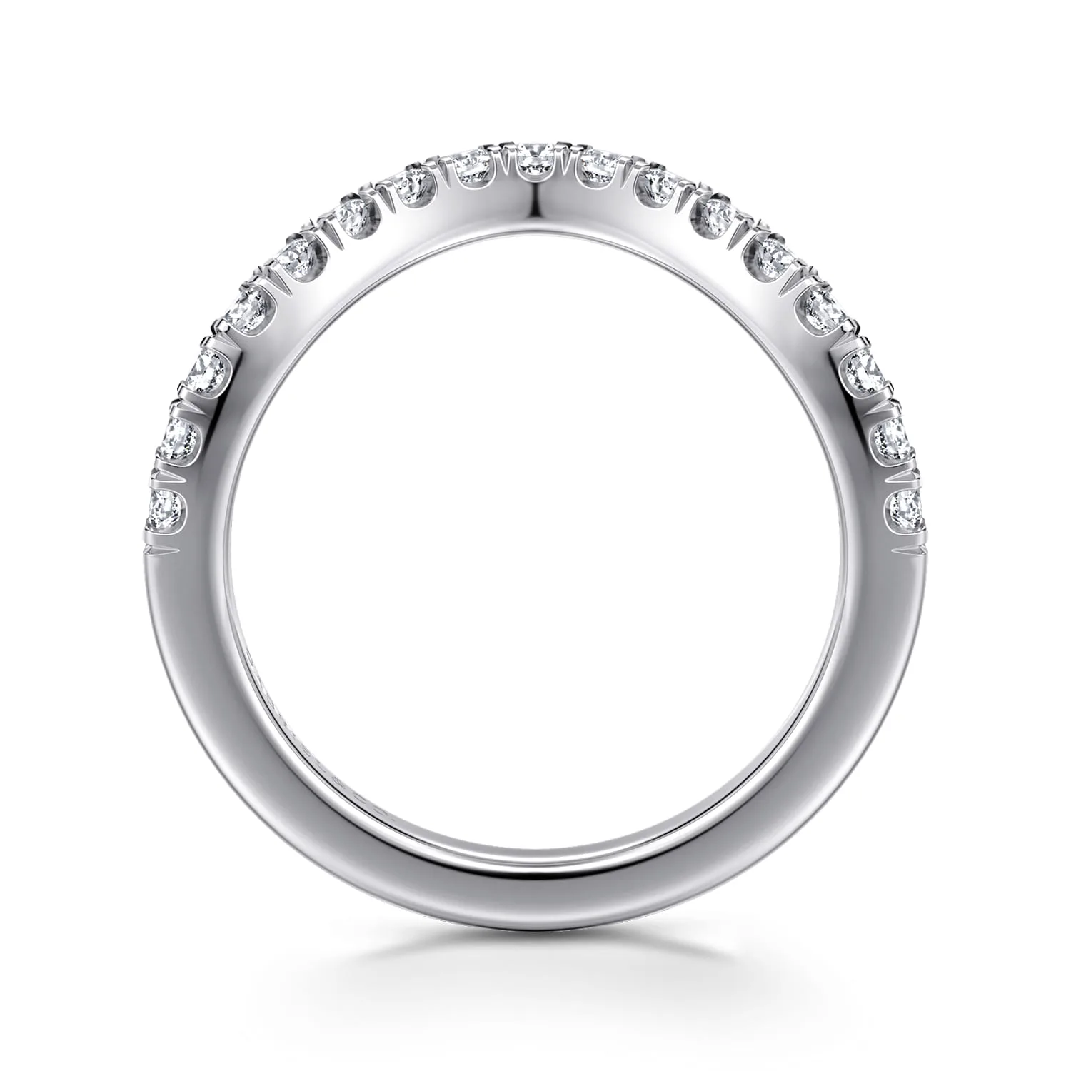 Diamond Wedding Band in 14K White Gold, photograph 2