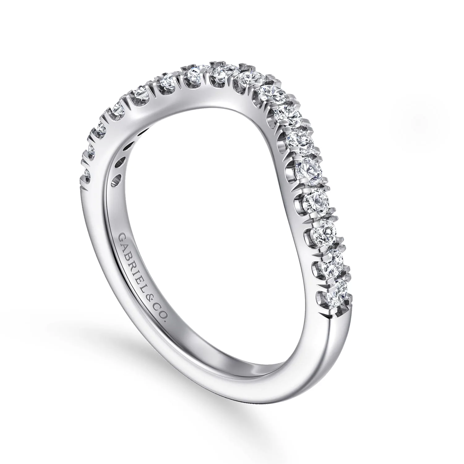 Diamond Wedding Band in 14K White Gold, photograph 3