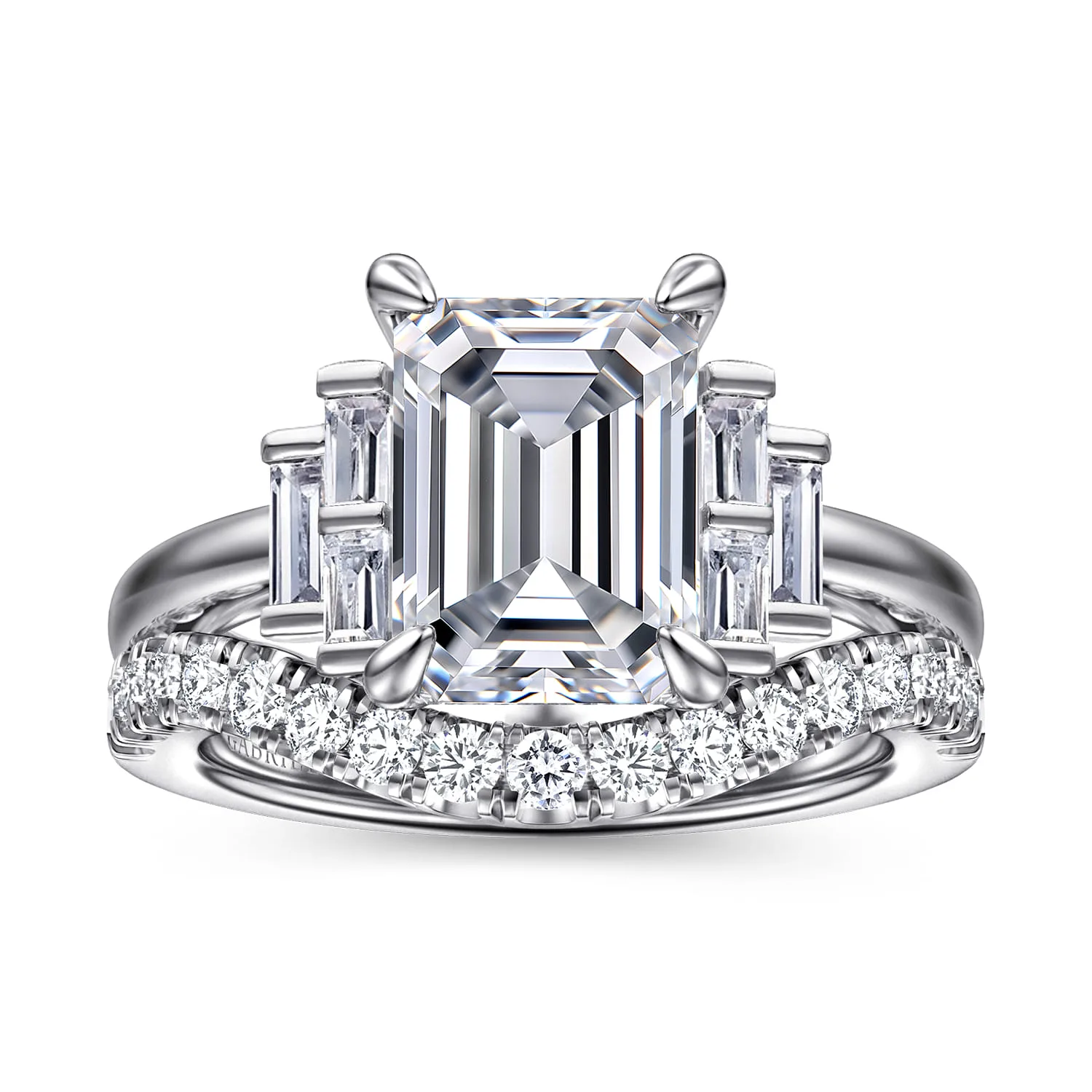 Diamond Wedding Band in 14K White Gold, photograph 4