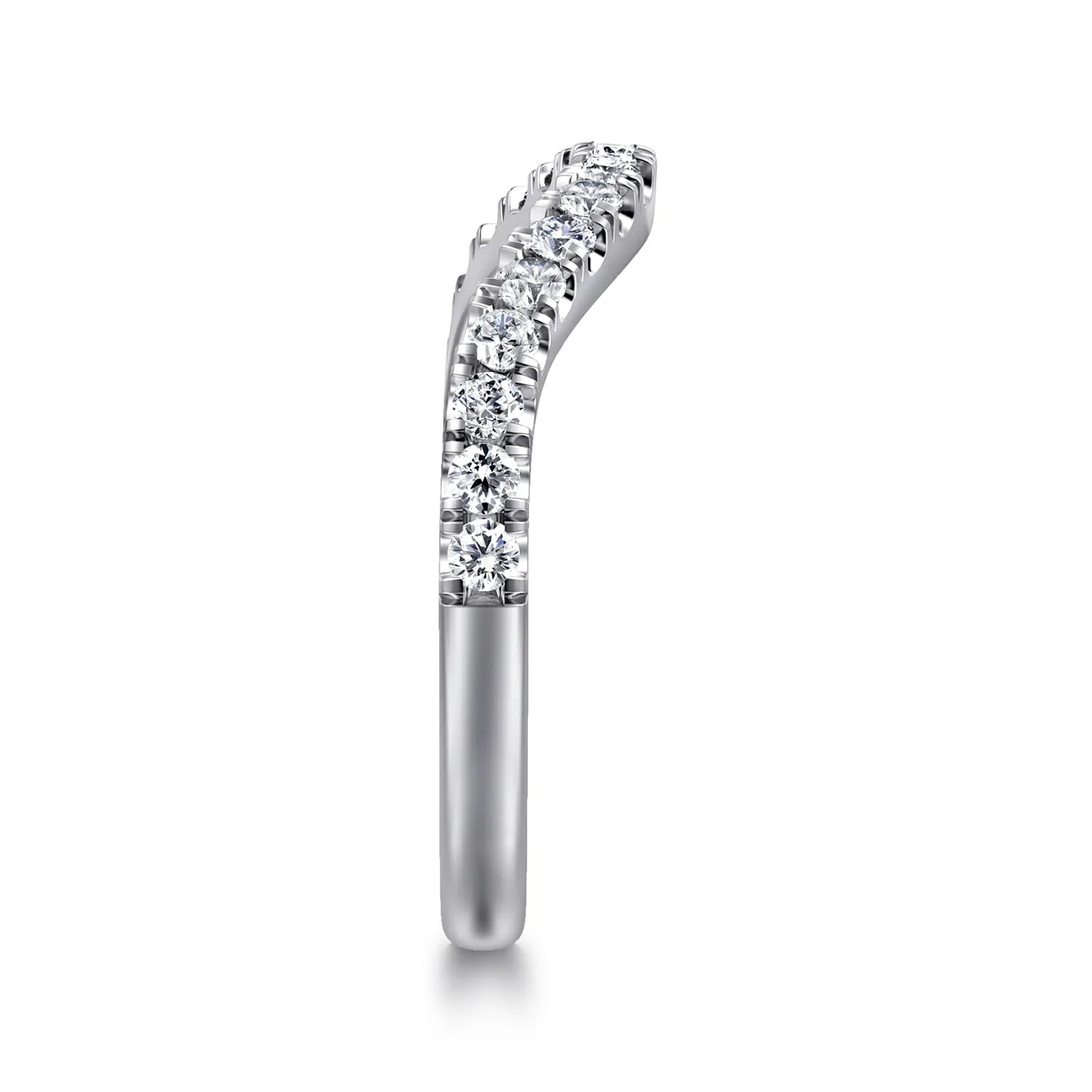 Diamond Wedding Band in 14K White Gold, photograph 5