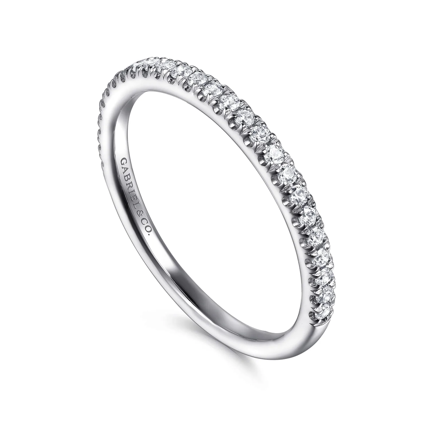 Diamond Matching Wedding Band in 14K White Gold, photograph 3