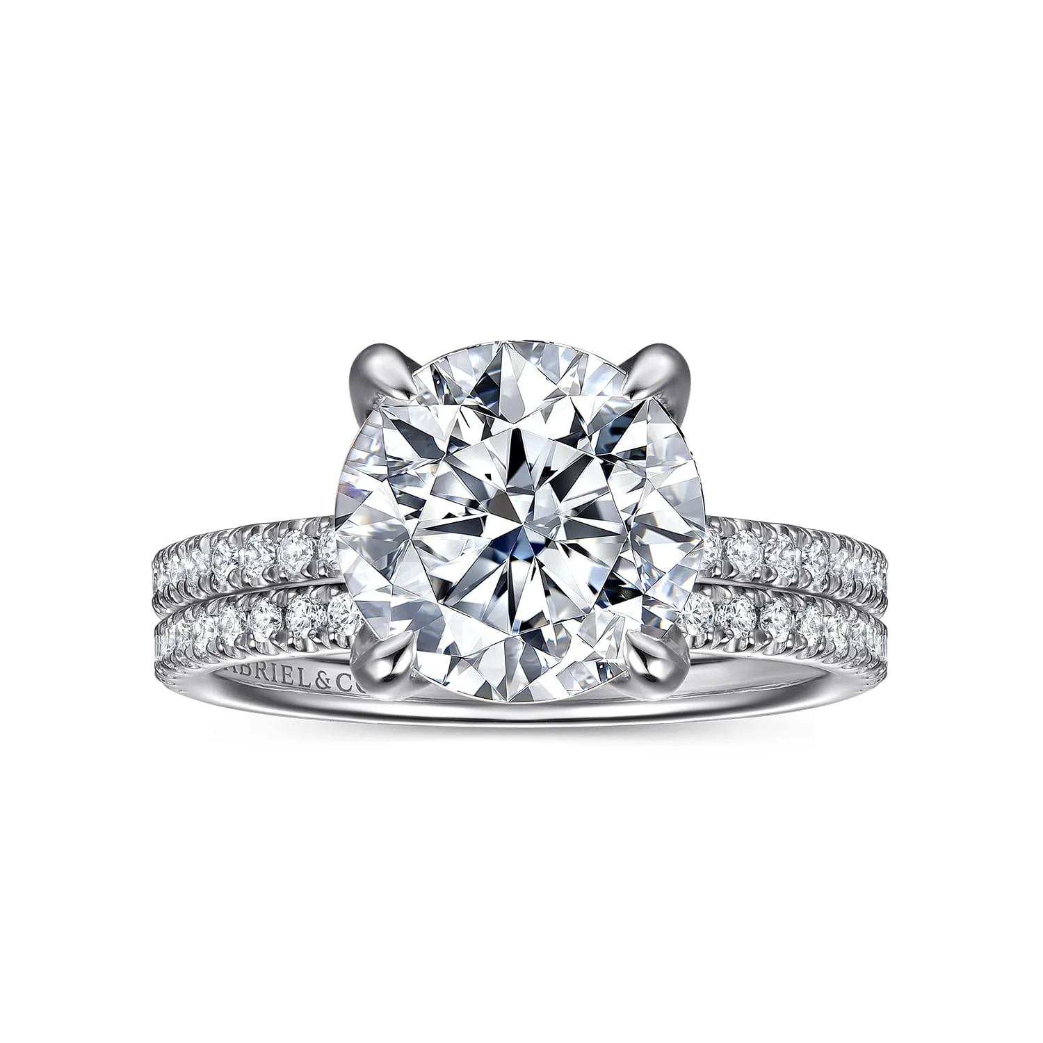 Diamond Matching Wedding Band in 14K White Gold, photograph 4