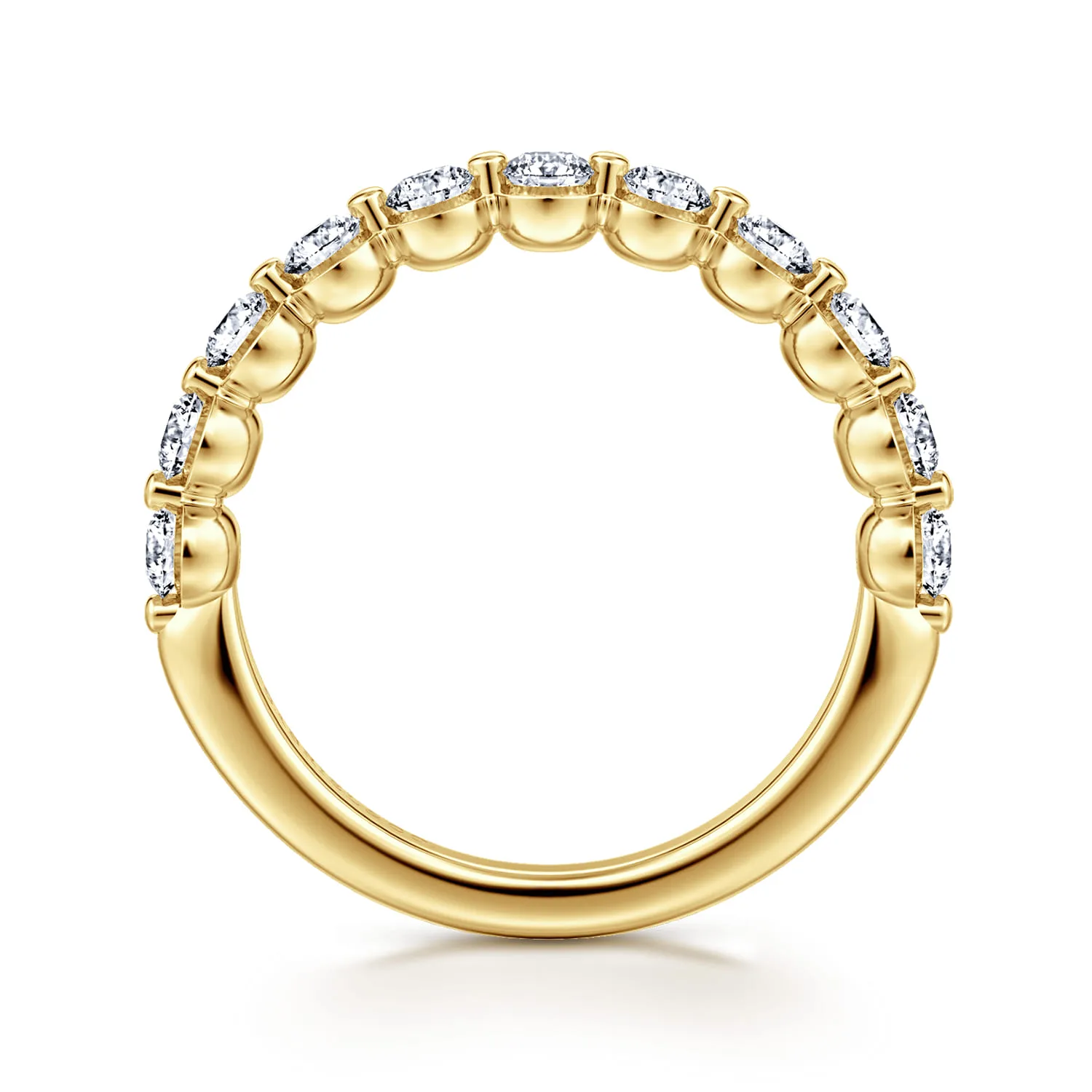Diamond Wedding Band in 14K Yellow Gold, photograph 2