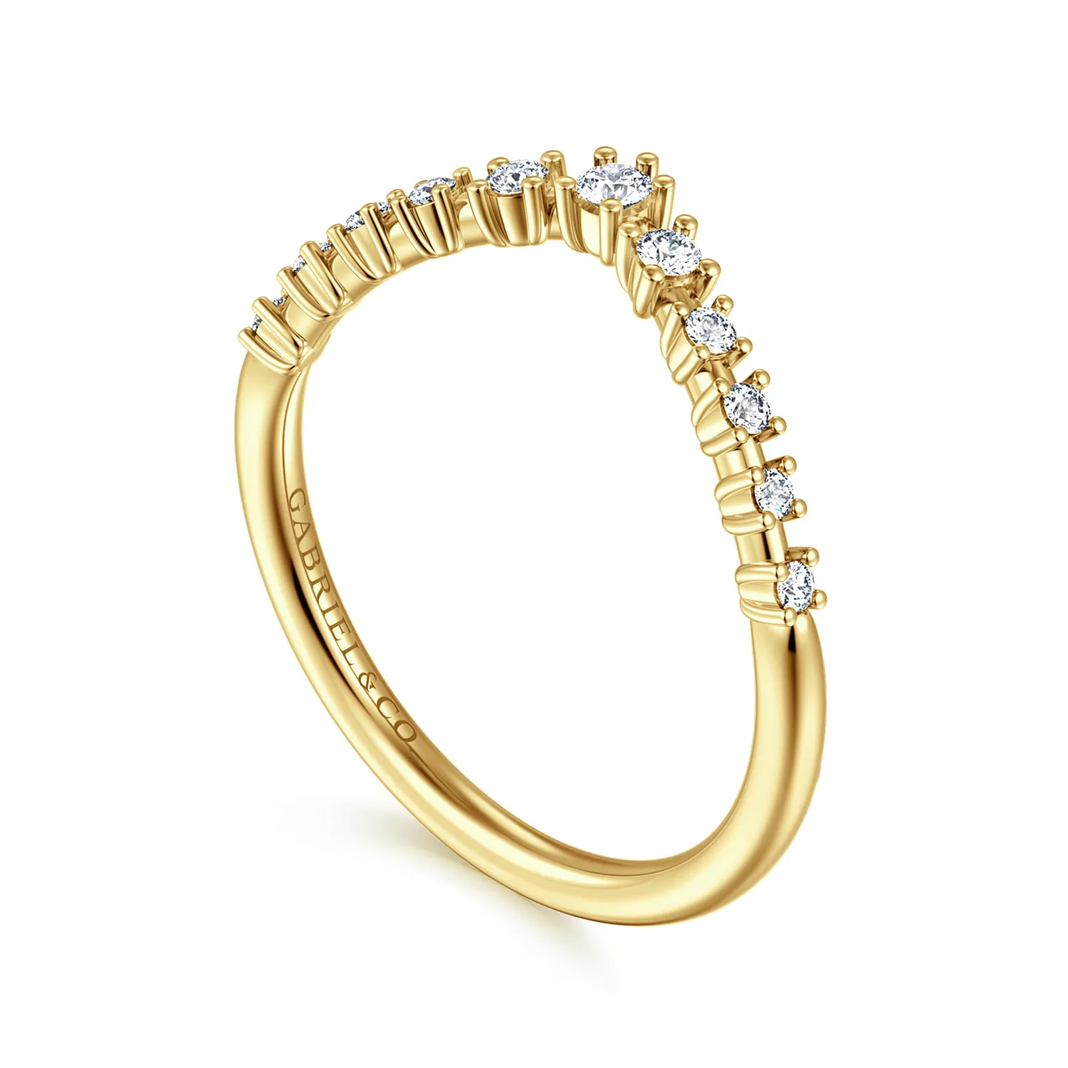 Diamond Matching Wedding Band in 14K Yellow Gold, photograph 3