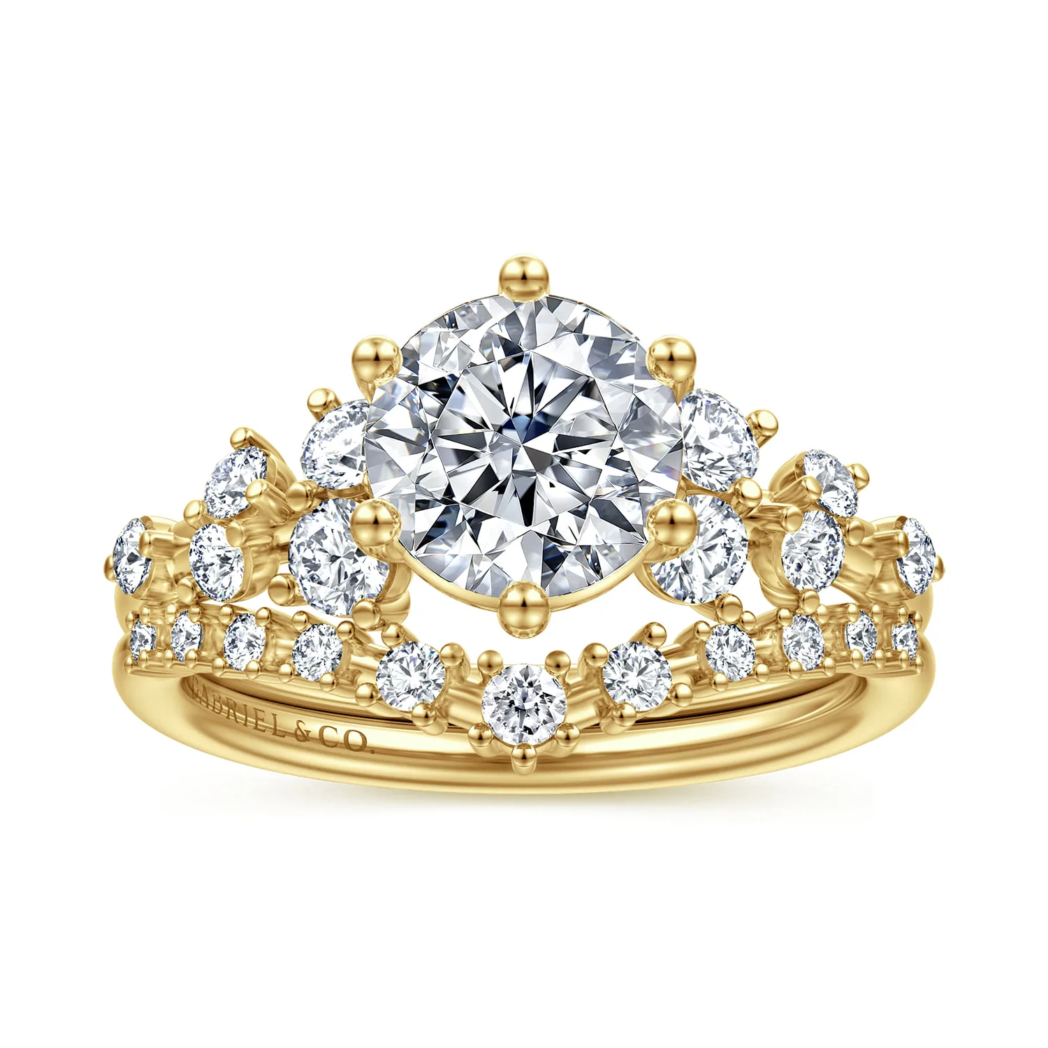 Diamond Matching Wedding Band in 14K Yellow Gold, photograph 4