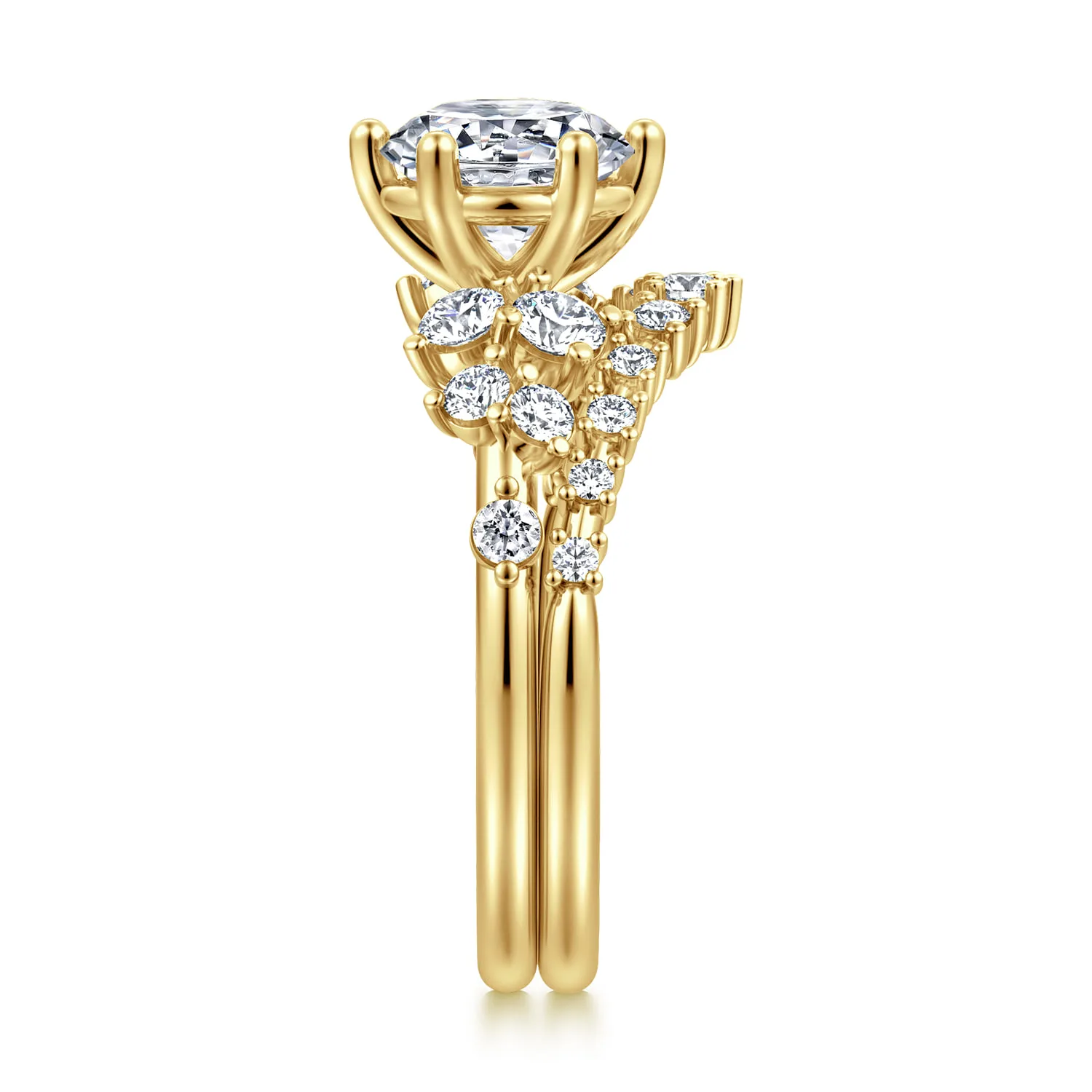 Diamond Matching Wedding Band in 14K Yellow Gold, photograph 5