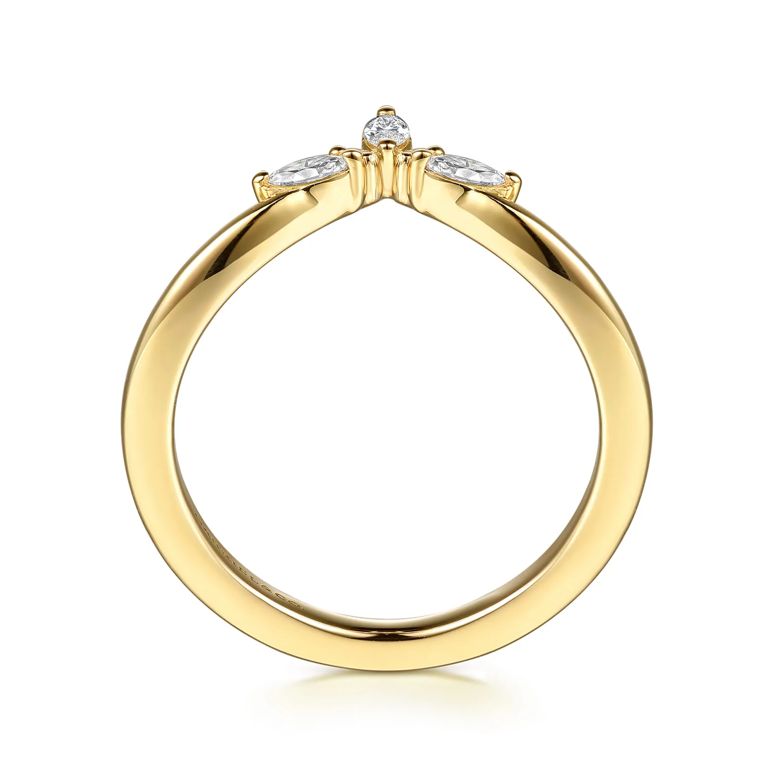 Diamond Matching Wedding Band in 14K Yellow Gold, photograph 2