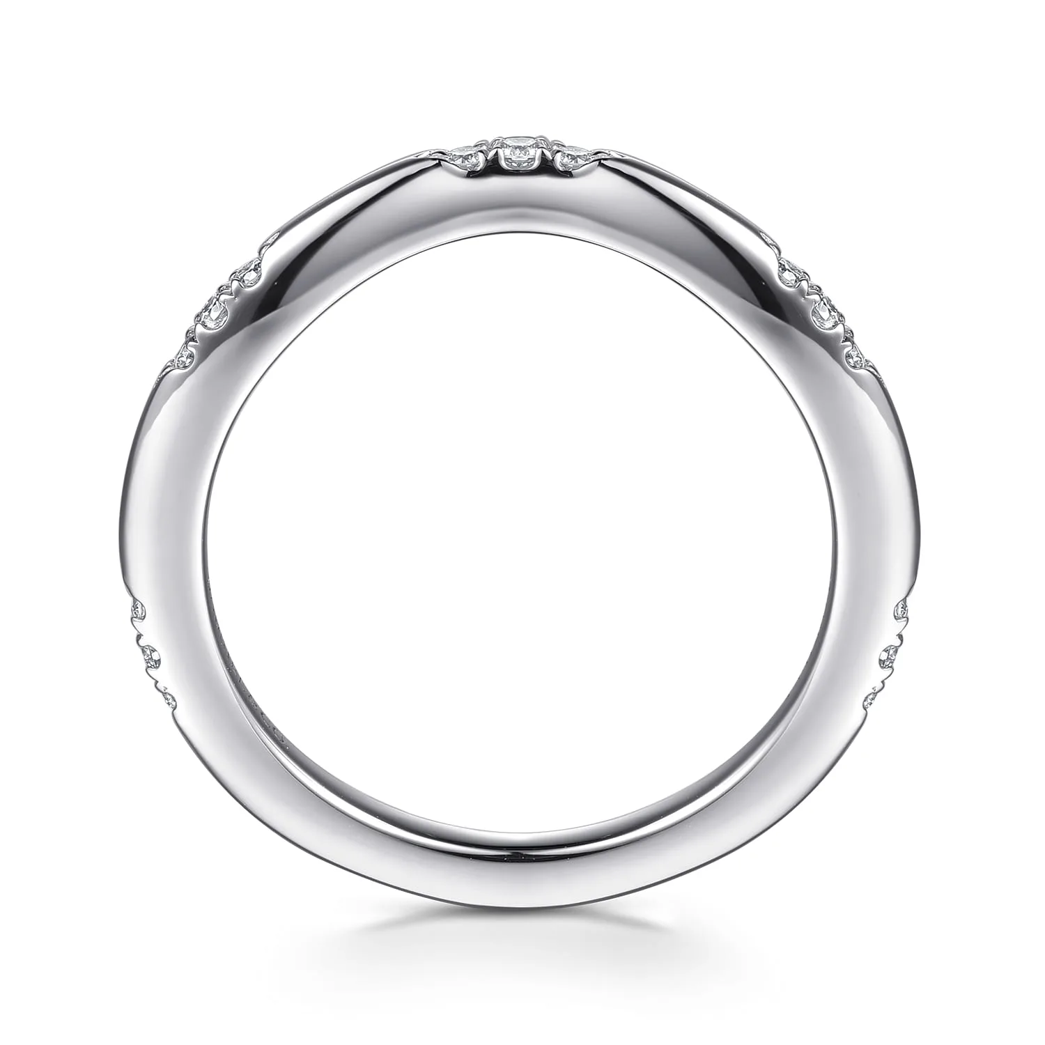Diamond Matching Wedding Band in 14K White Gold, photograph 2