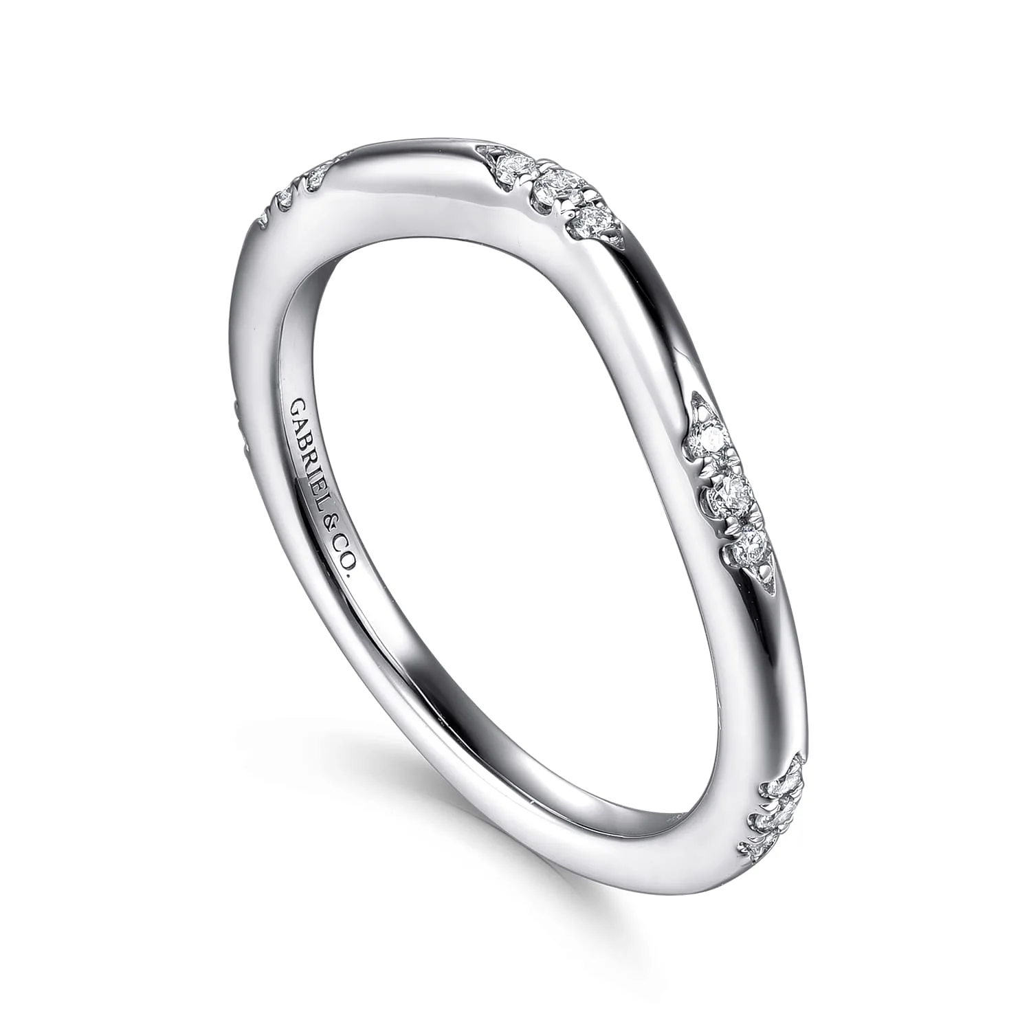 Diamond Matching Wedding Band in 14K White Gold, photograph 3