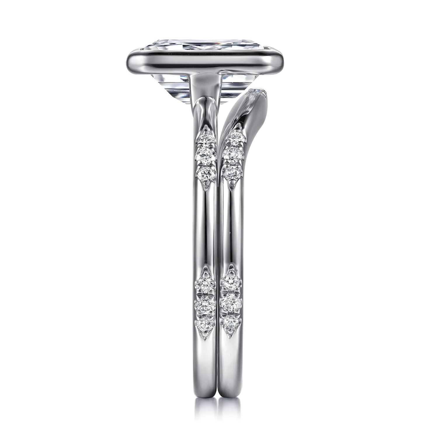 Diamond Matching Wedding Band in 14K White Gold, photograph 5