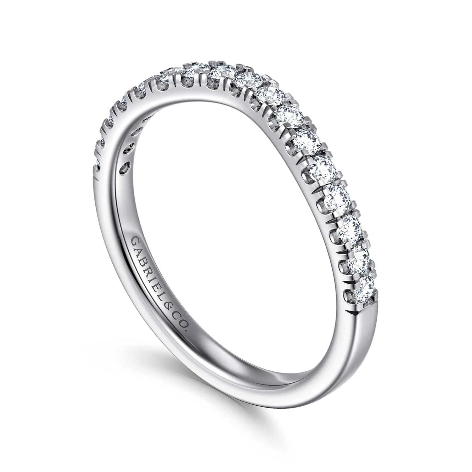 Diamond Matching Wedding Band in 14K White Gold, photograph 3