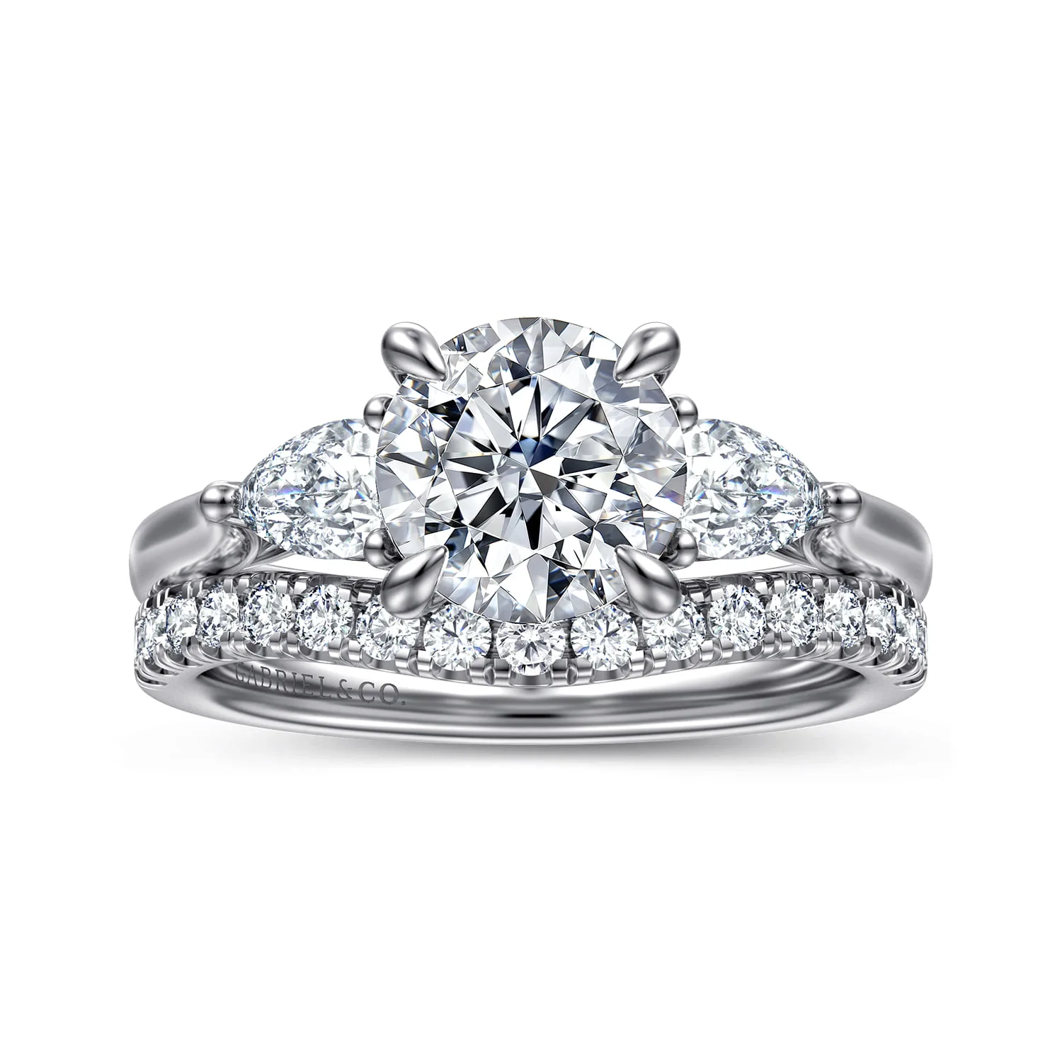 Diamond Matching Wedding Band in 14K White Gold, photograph 4