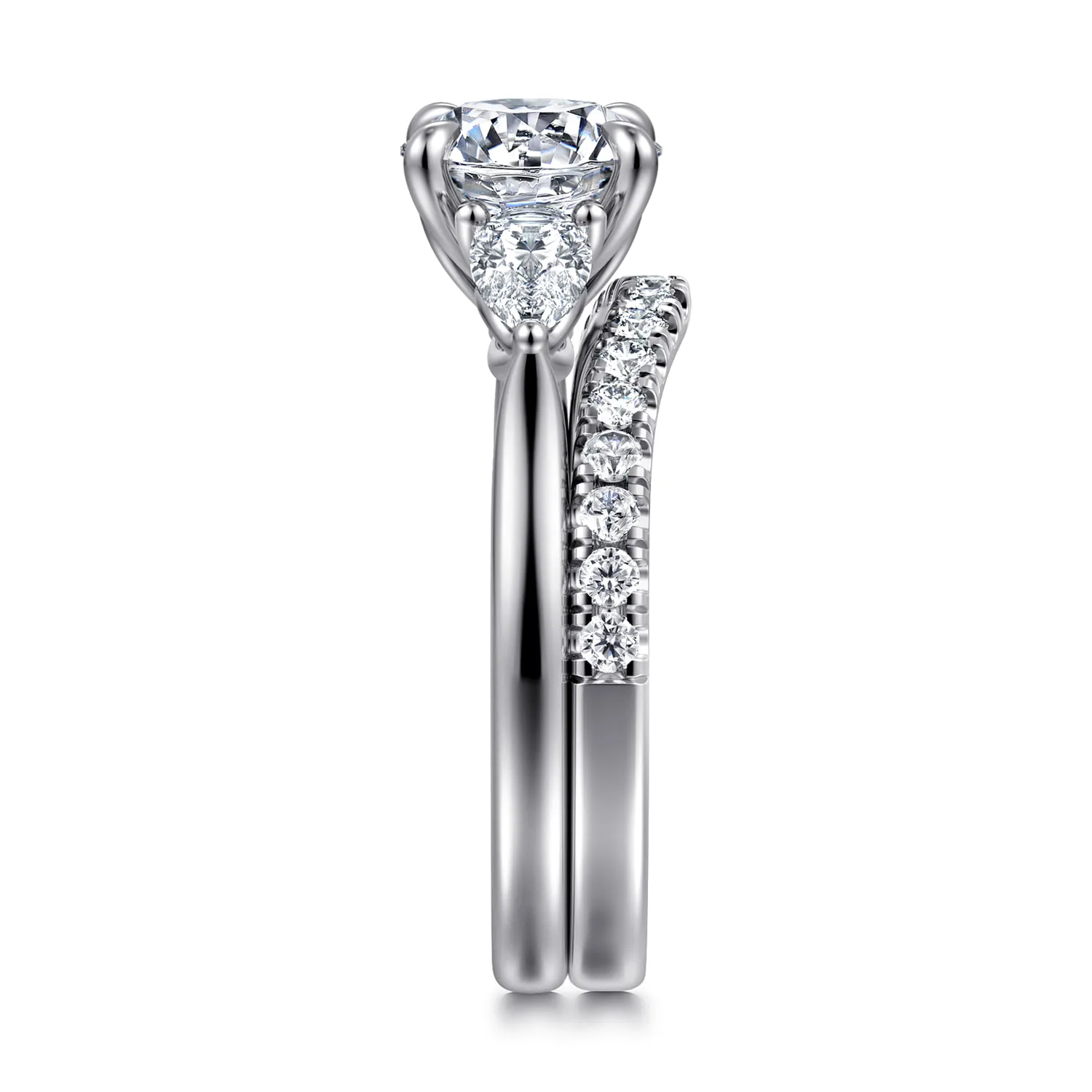 Diamond Matching Wedding Band in 14K White Gold, photograph 5
