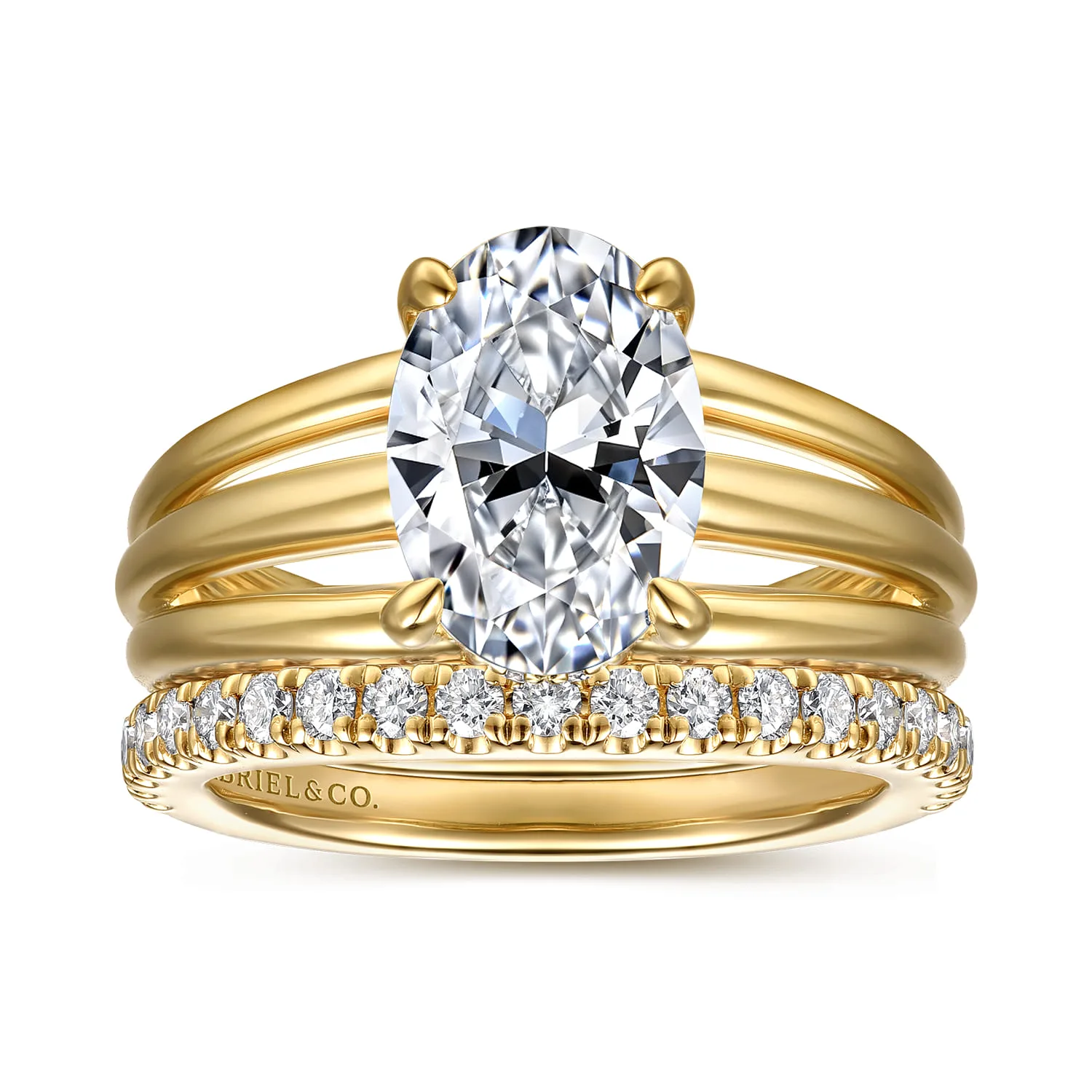 Diamond Matching Wedding Band in 14K Yellow Gold, photograph 4
