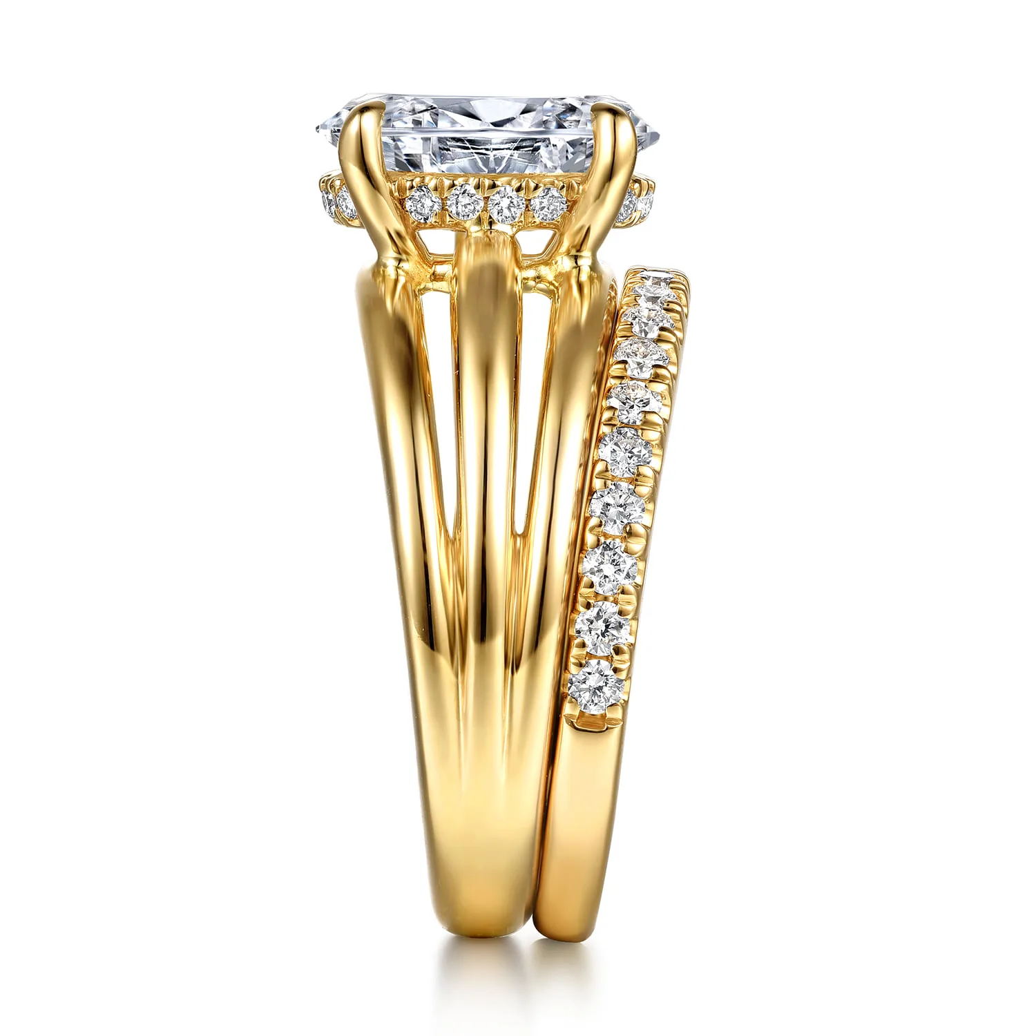 Diamond Matching Wedding Band in 14K Yellow Gold, photograph 5