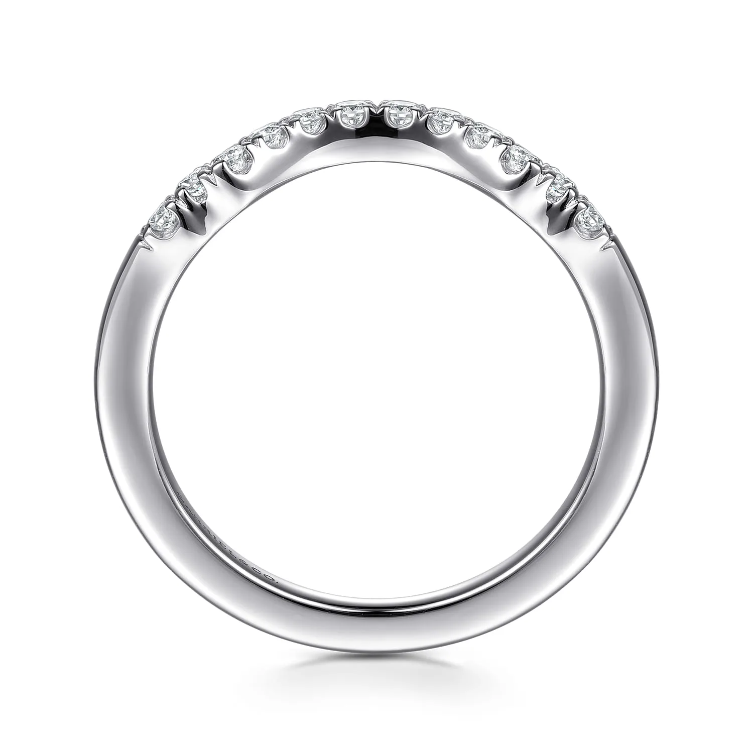Diamond Matching Wedding Band in 14K White Gold, photograph 2