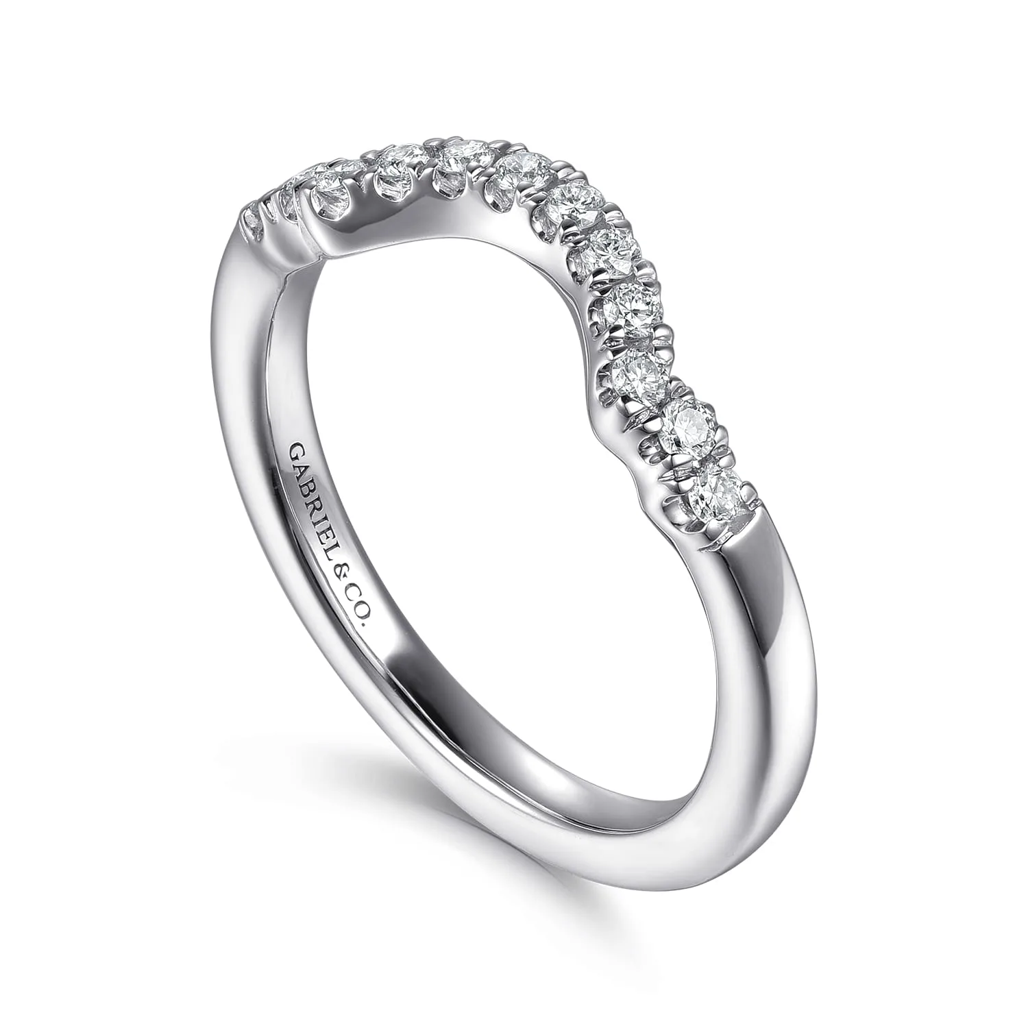 Diamond Matching Wedding Band in 14K White Gold, photograph 3
