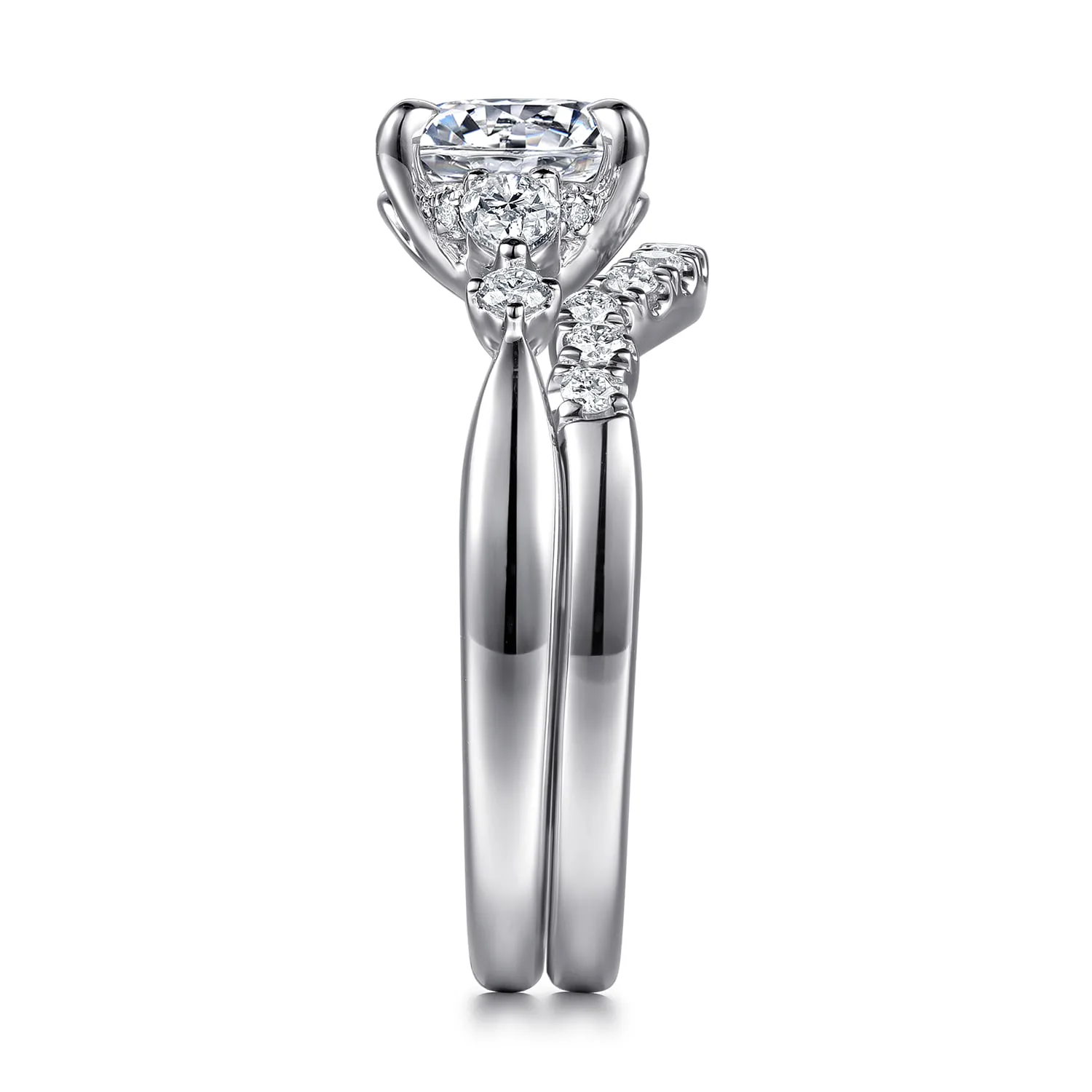 Diamond Matching Wedding Band in 14K White Gold, photograph 5