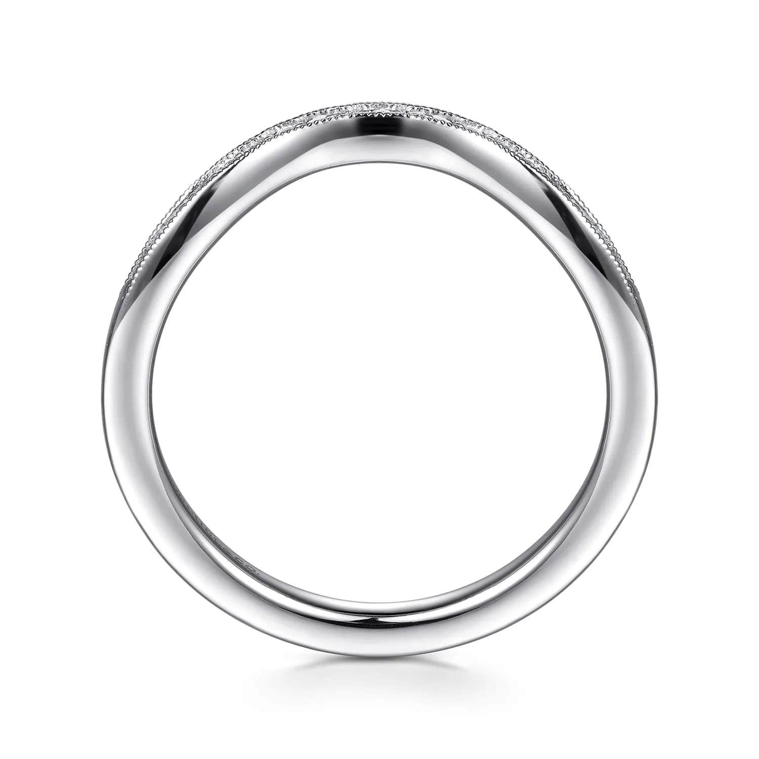 Diamond Matching Wedding Band in 14K White Gold, photograph 2